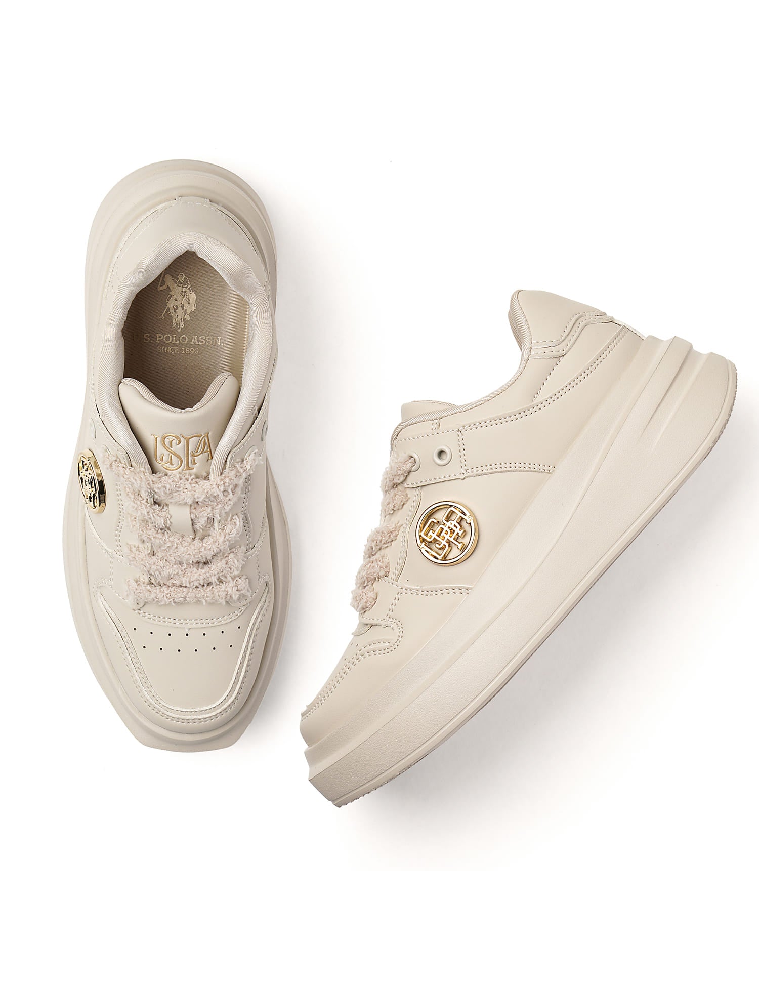 Burna Nude Light Weight Sneaker Shoes Nude - U.S. Polo Assn. India | Large