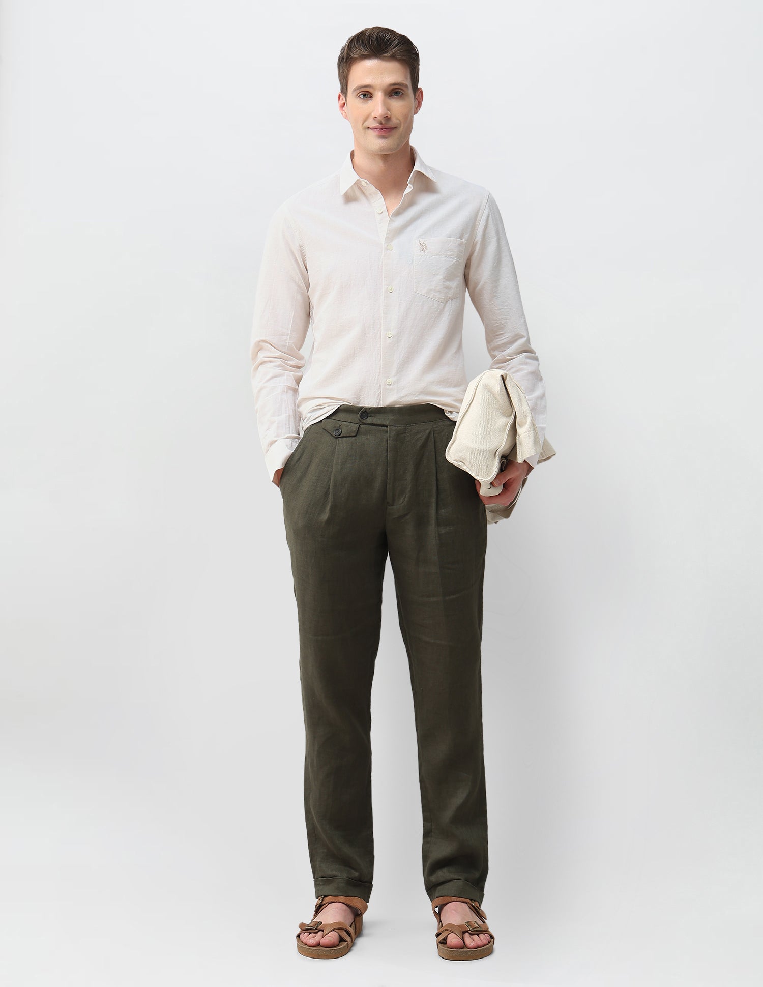 Solid Regular Fit Shirt Ivory - U.S. Polo Assn. India | Large