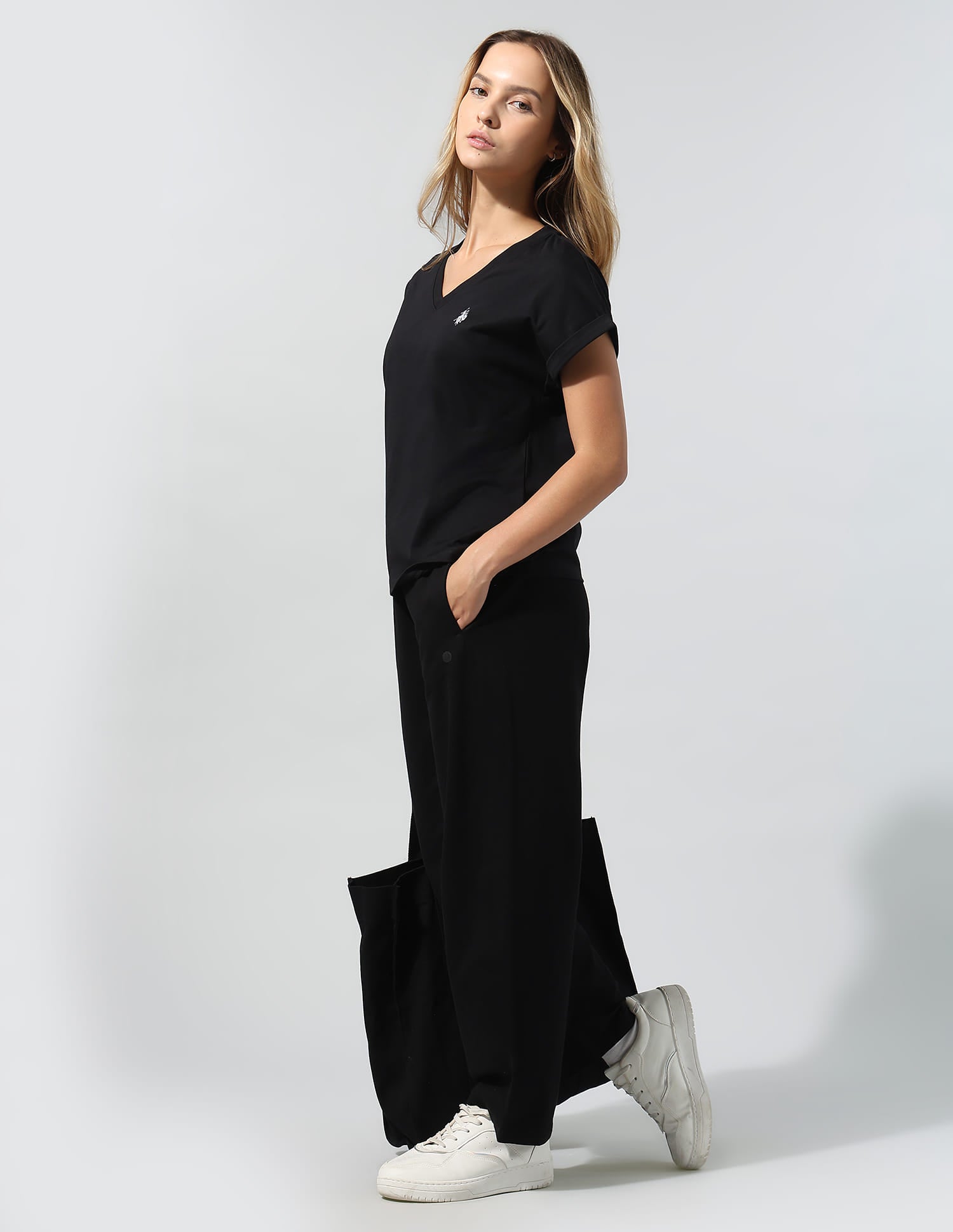 Shifted Seam Barrel Fit Trousers Black - U.S. Polo Assn. India | Large