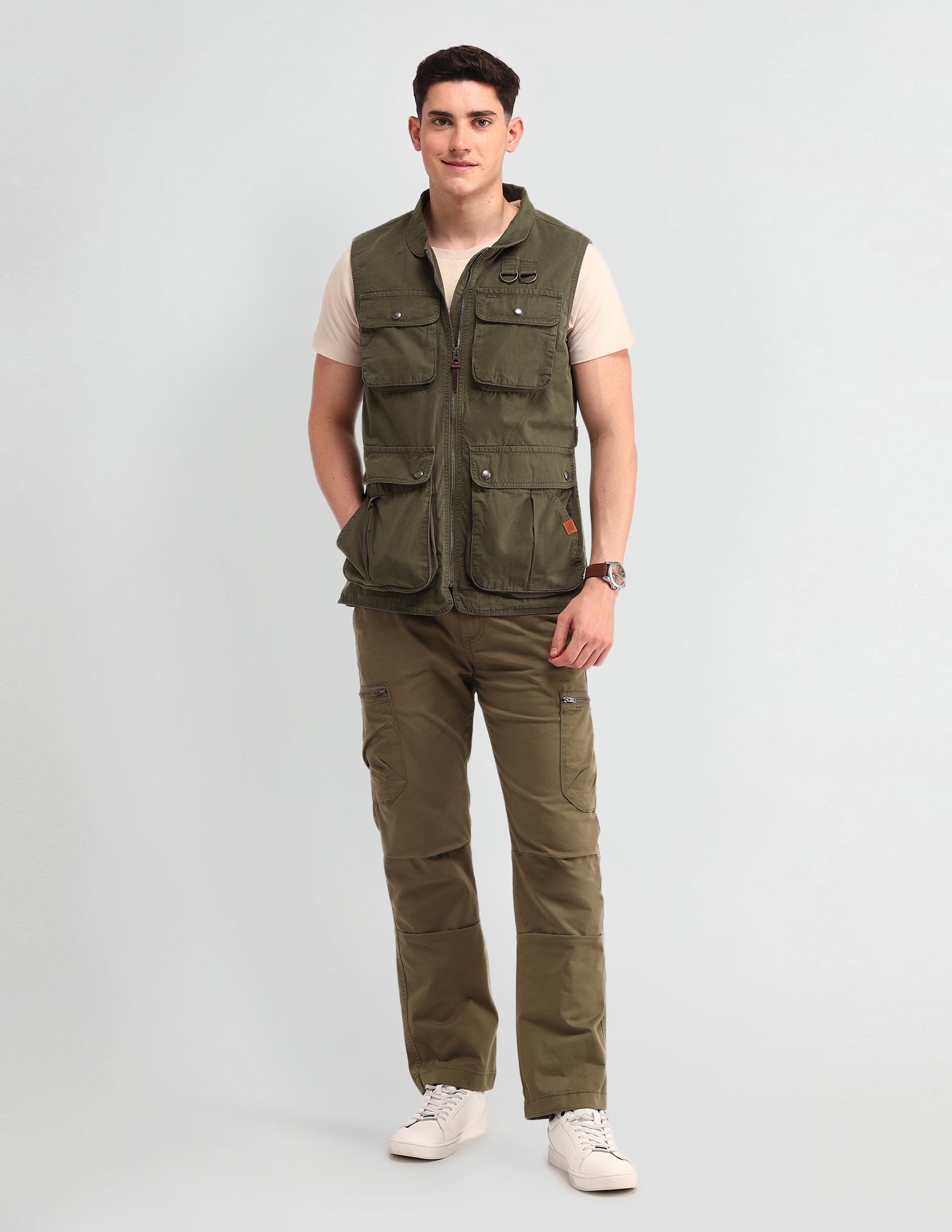 Solid Regular Fit Jacket Olive - U.S. POLO ASSN. | Large