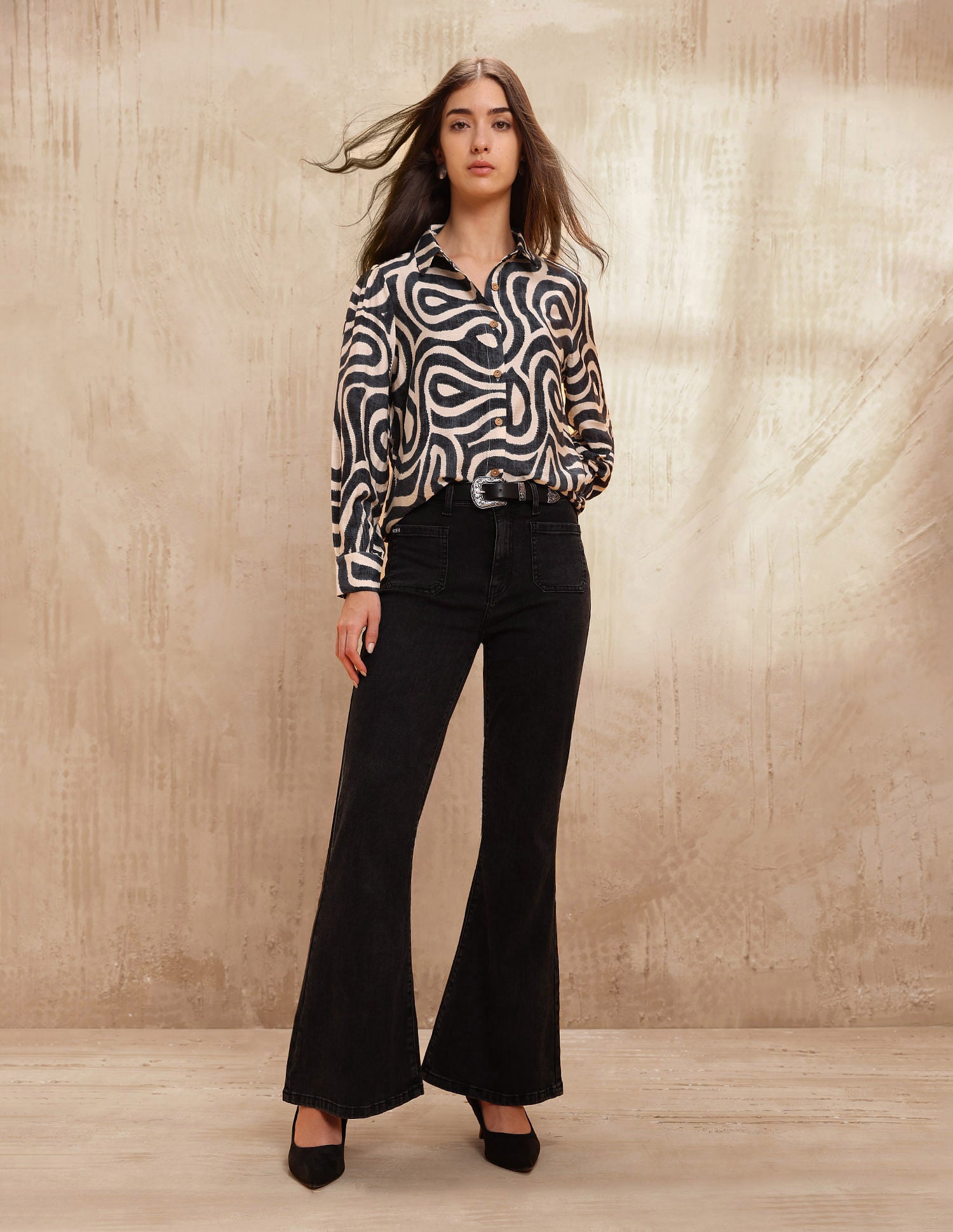 High Rise Extreme Flare Fit Jeans Dark Grey - U.S. POLO ASSN. | Large