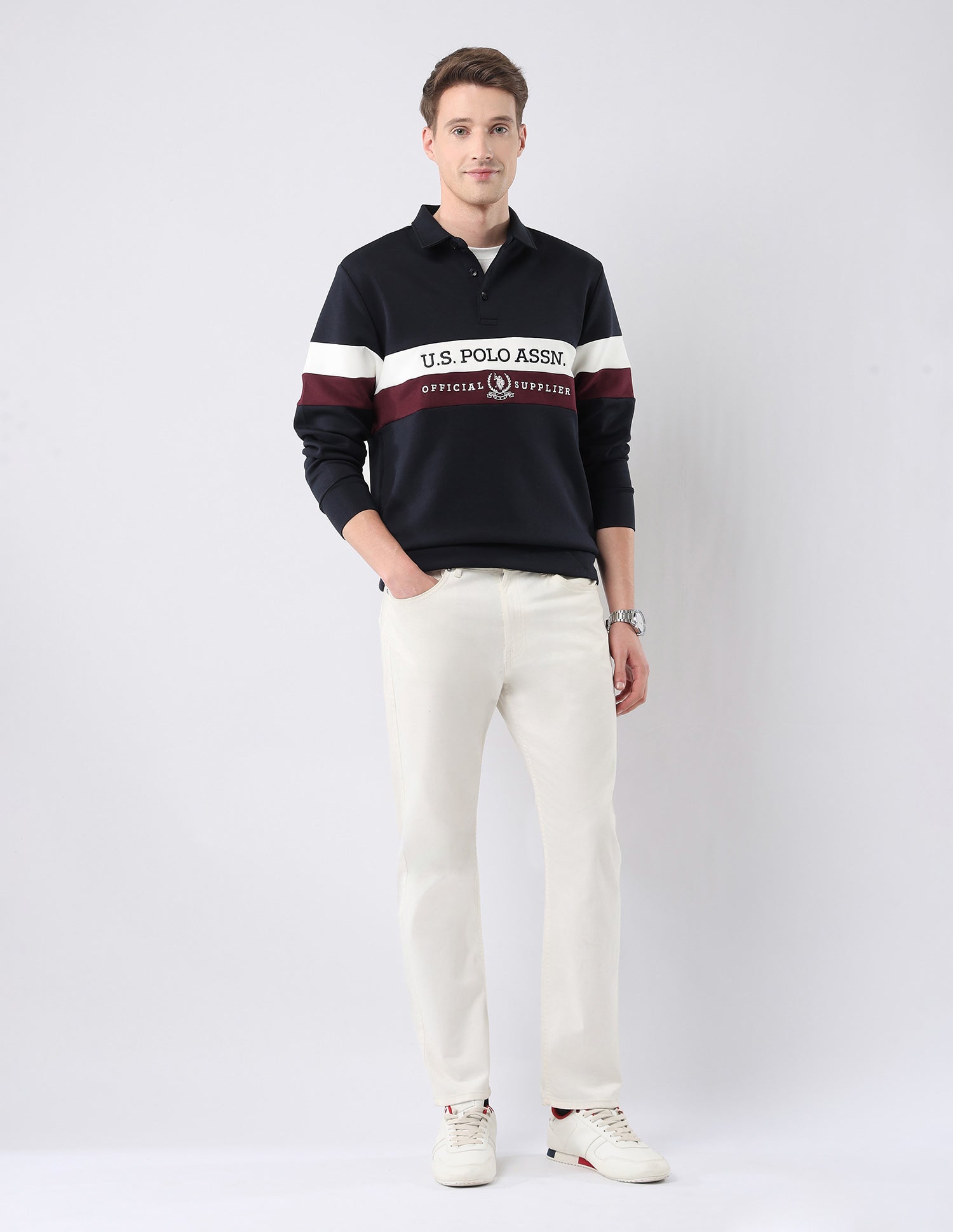 Brand Embroidered Regular Fit Sweatshirt Navy - U.S. POLO ASSN. | Large