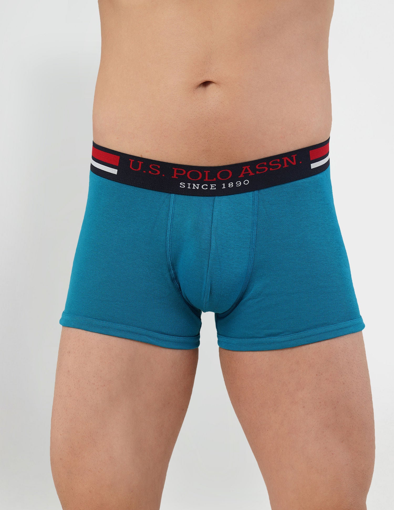 Pure Cotton Contrast Waist I641 Trunks - Pack Of 1 Blue - U.S. Polo Assn. India | Large