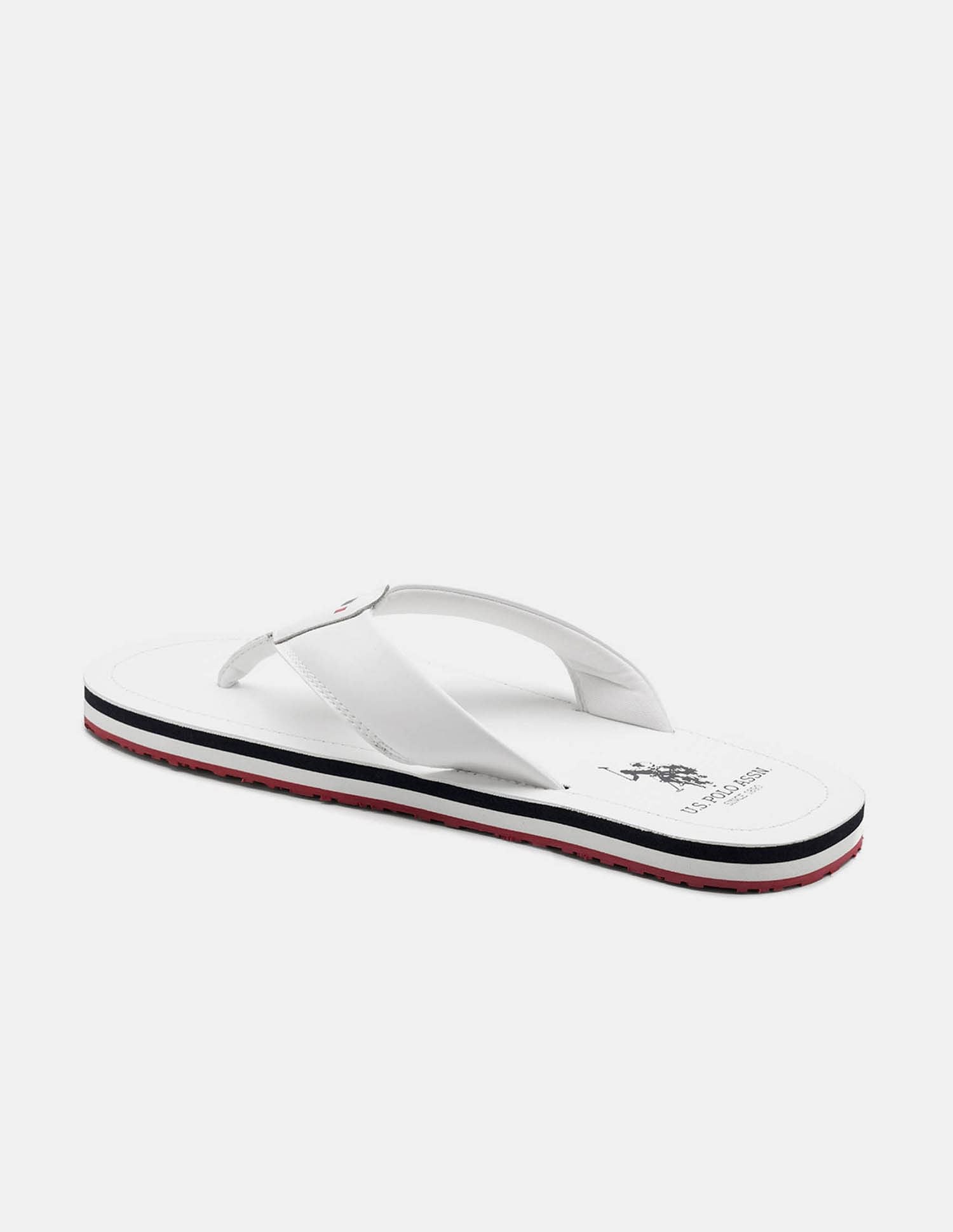 Men Nesta Striped Flip Flops White - U.S. POLO ASSN. | Large