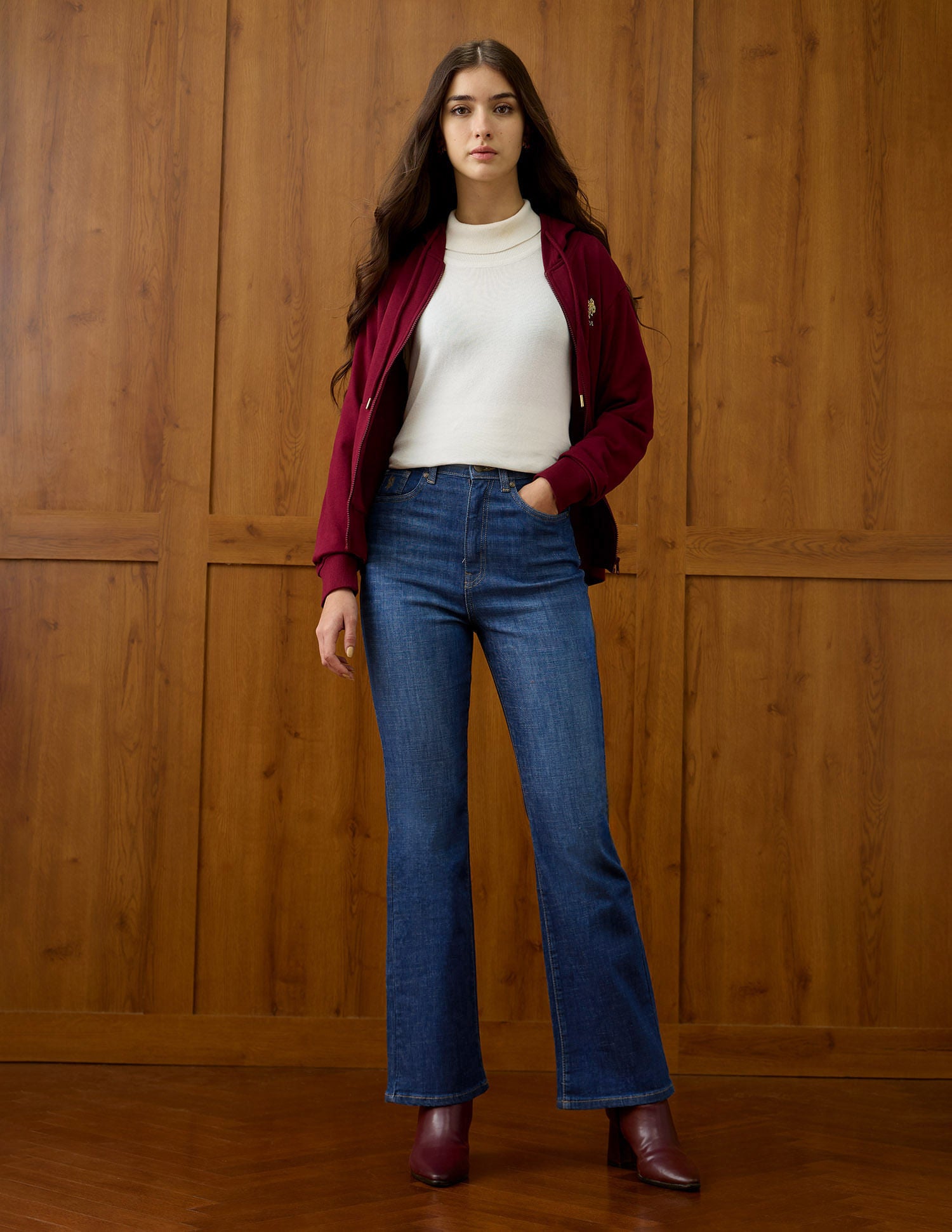 Ultra-High Rise Bootcut Fit Jeans Blue - U.S. POLO ASSN. | Large