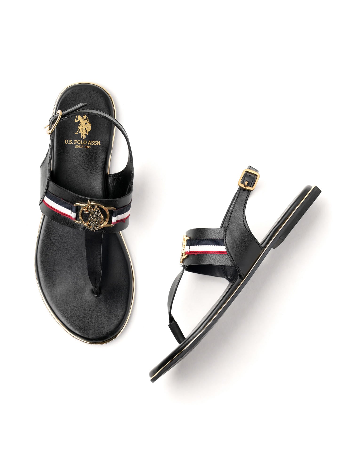 Women Beatrix Solid Flats Black - U.S. Polo Assn. India | Large