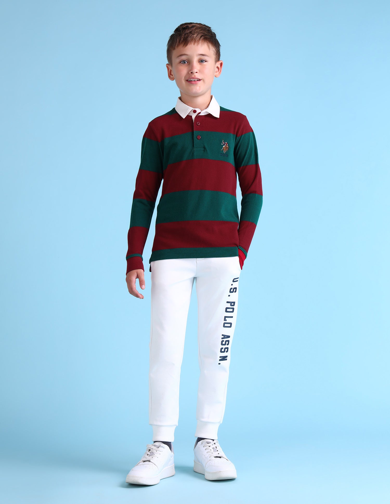 Boys Colourblock Pattern Regular Fit Polo Shirt Botanical Garden - U.S. POLO ASSN. | Large