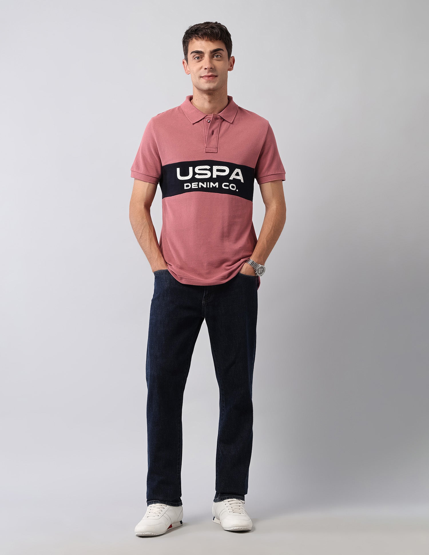 Brand Printed Muscle Fit Polo Shirt Red - U.S. POLO ASSN. | Large