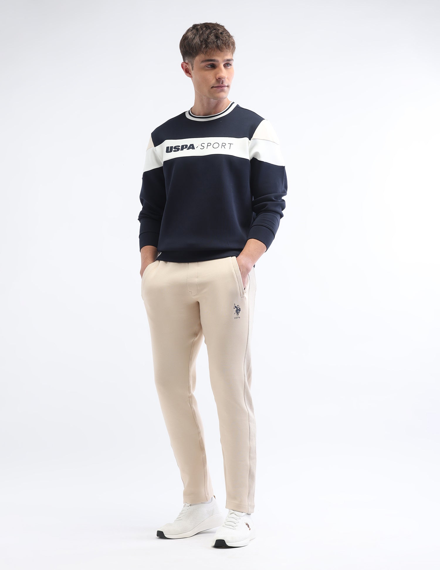 Brand Printed Gorpcore Sweatshirt Navy - U.S. Polo Assn. India | Large