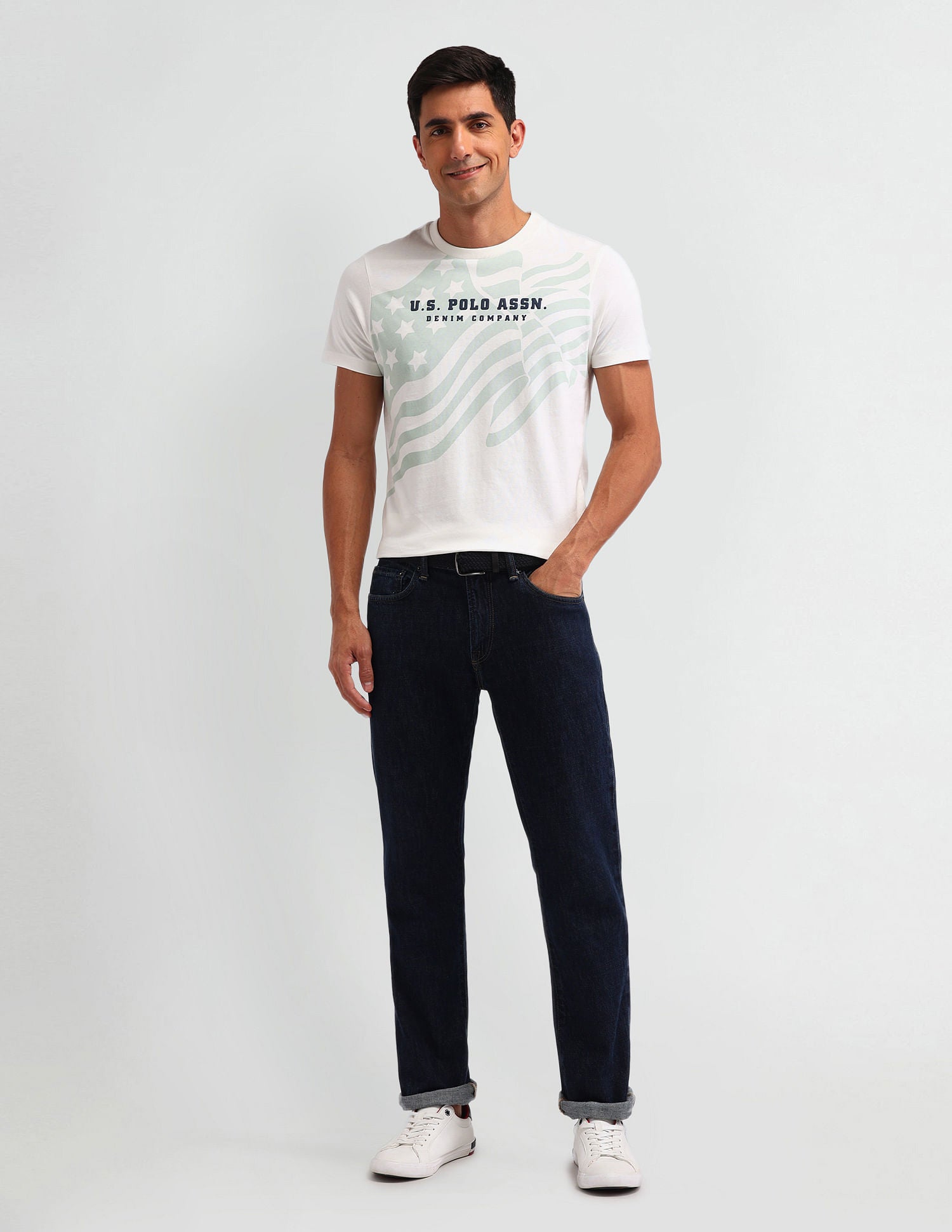 Americana Muscle Fit Brand T-Shirt Ivory - U.S. POLO ASSN. | Large