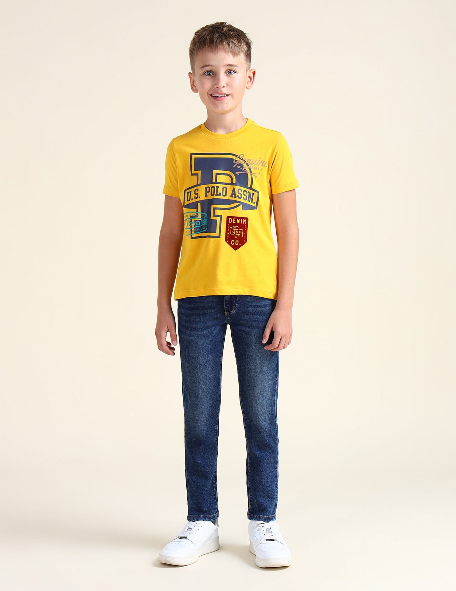 Boys Brand Regular Fit T-Shirt Mustard - U.S. POLO ASSN. | Large