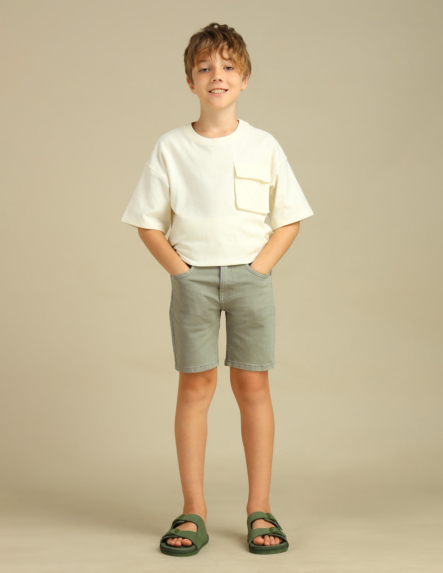 Boys Regular Fit Denim Shorts Olive - U.S. POLO ASSN. | Large