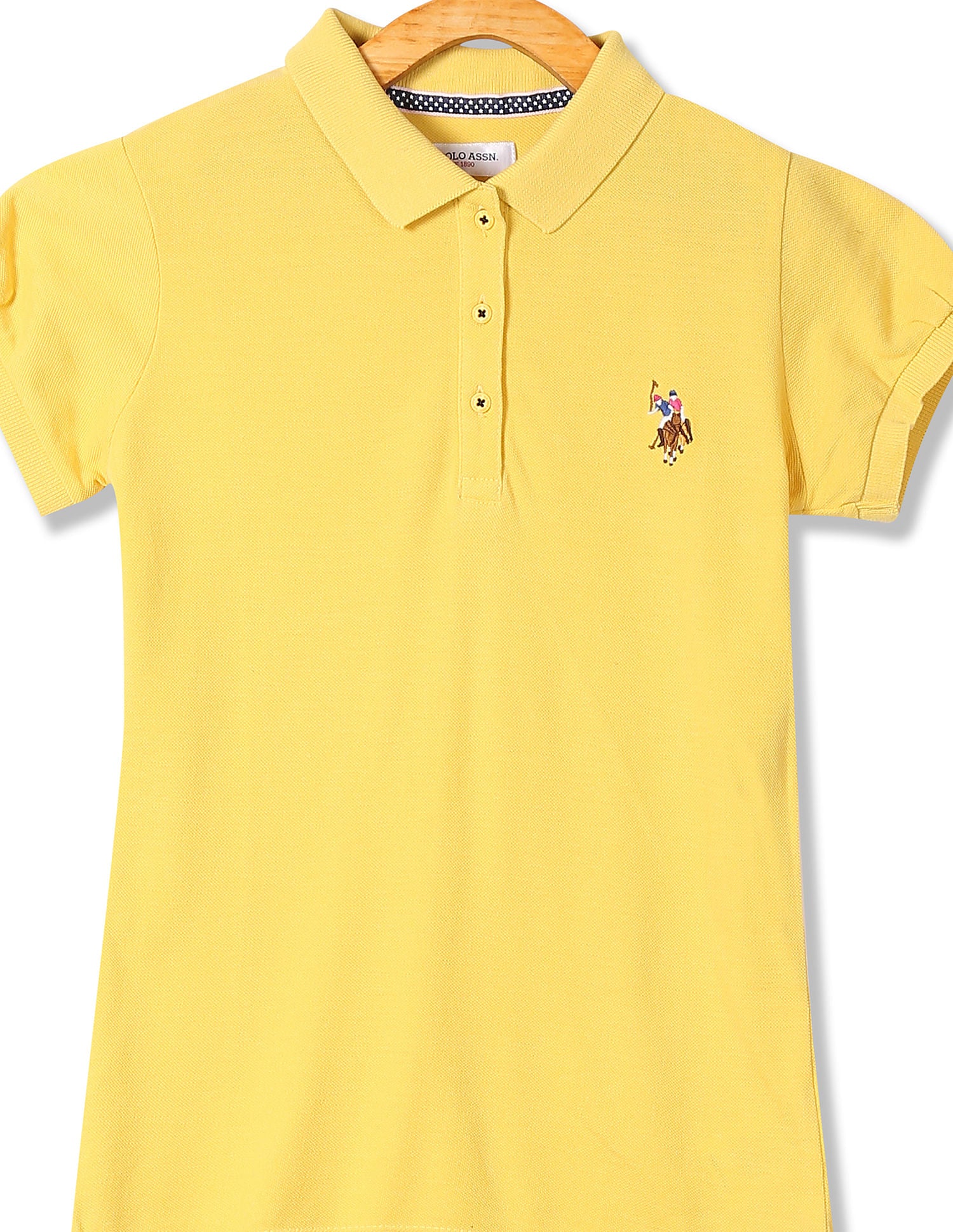 Girls Solid Pique Polo Shirt Yellow - U.S. POLO ASSN. | Large