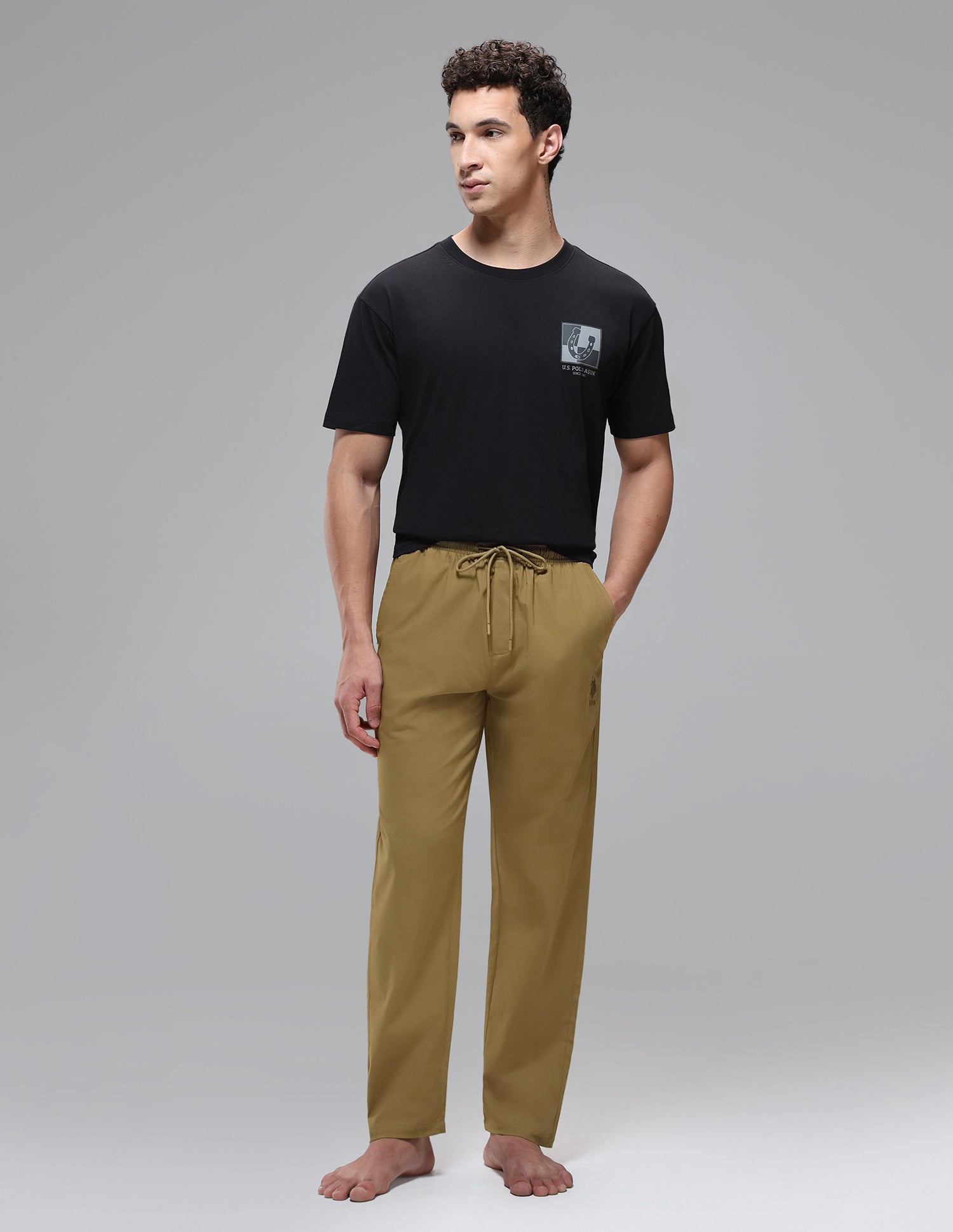 Midrise Pure Cotton OELP1 Pyjamas Dull Gold - U.S. Polo Assn. India | Large