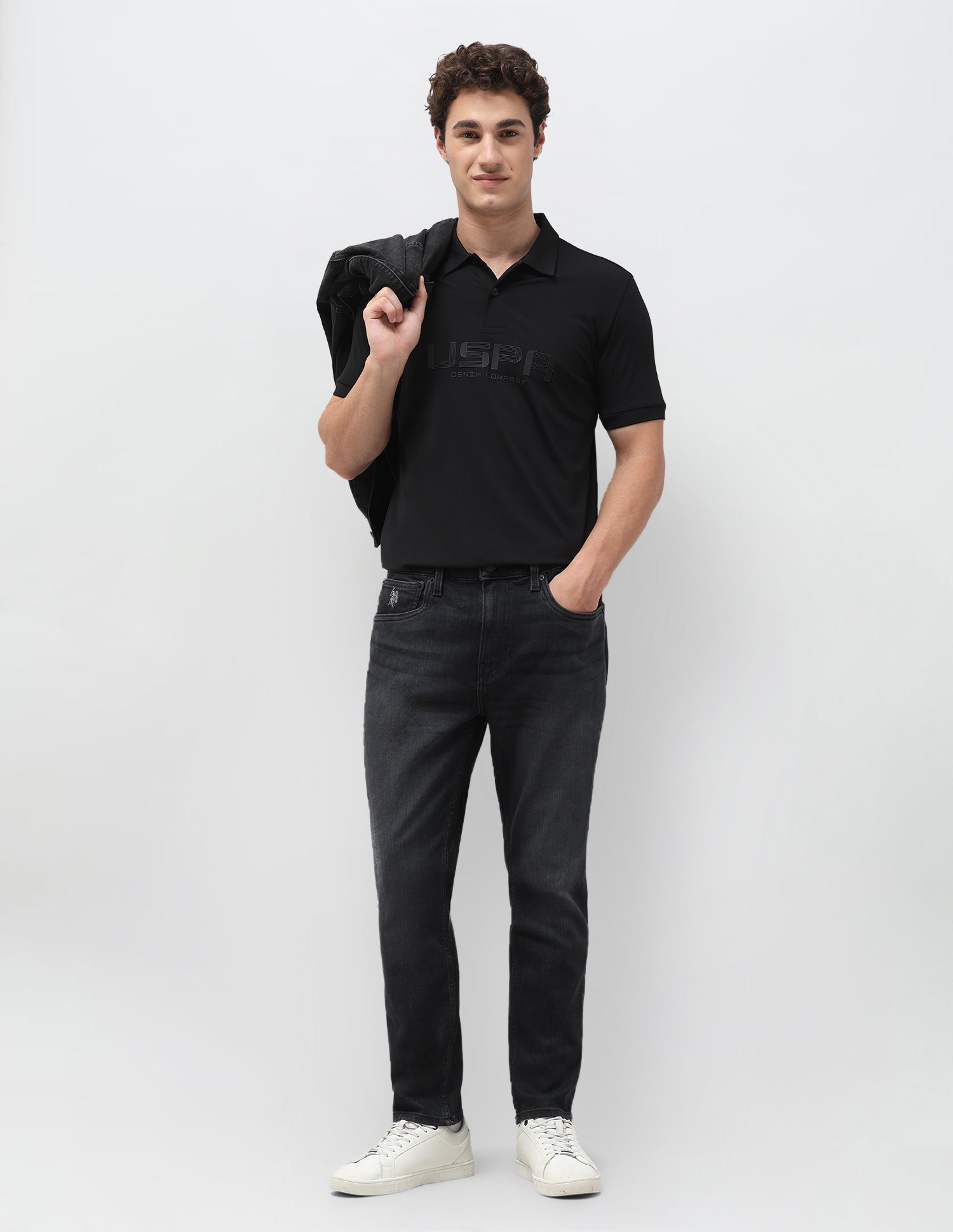 Cole Comfort Cropped Black Jeans Black - U.S. Polo Assn. India | Large