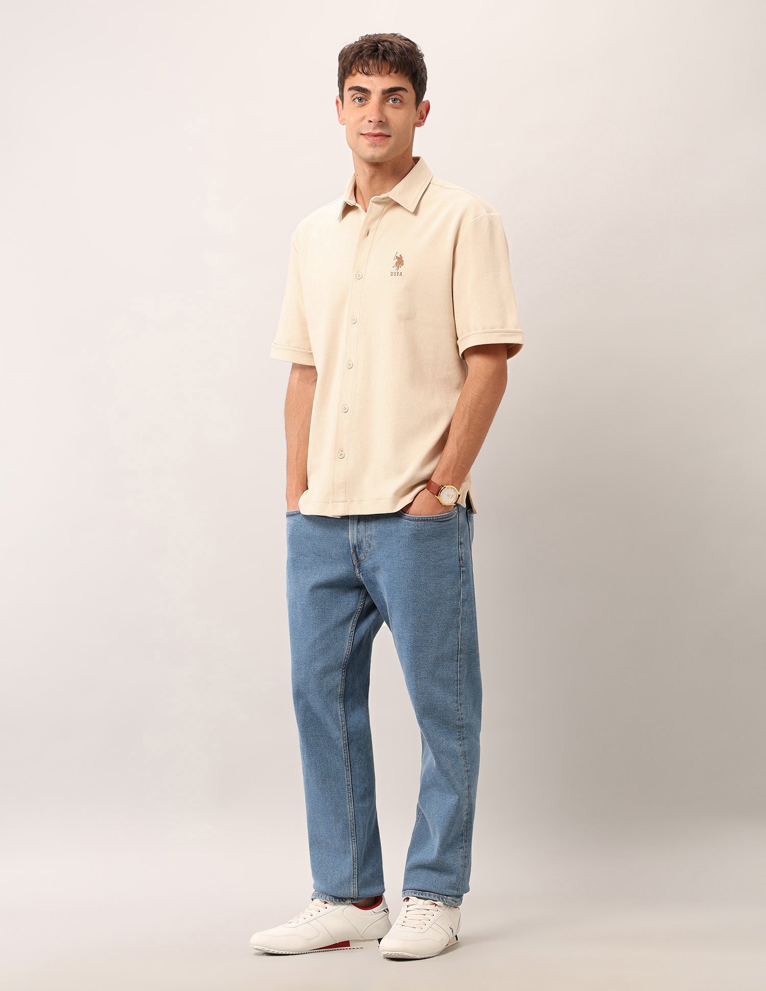 Relaxed Fit Aftergame  Shirt Ivory - U.S. Polo Assn. India | Large