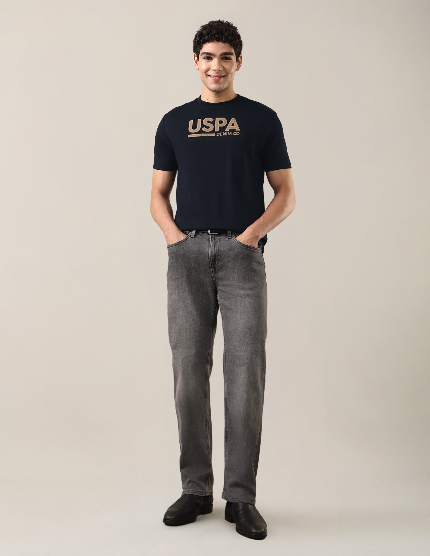 Brand Printed Slim Fit T-Shirt Navy - U.S. Polo Assn. India | Large