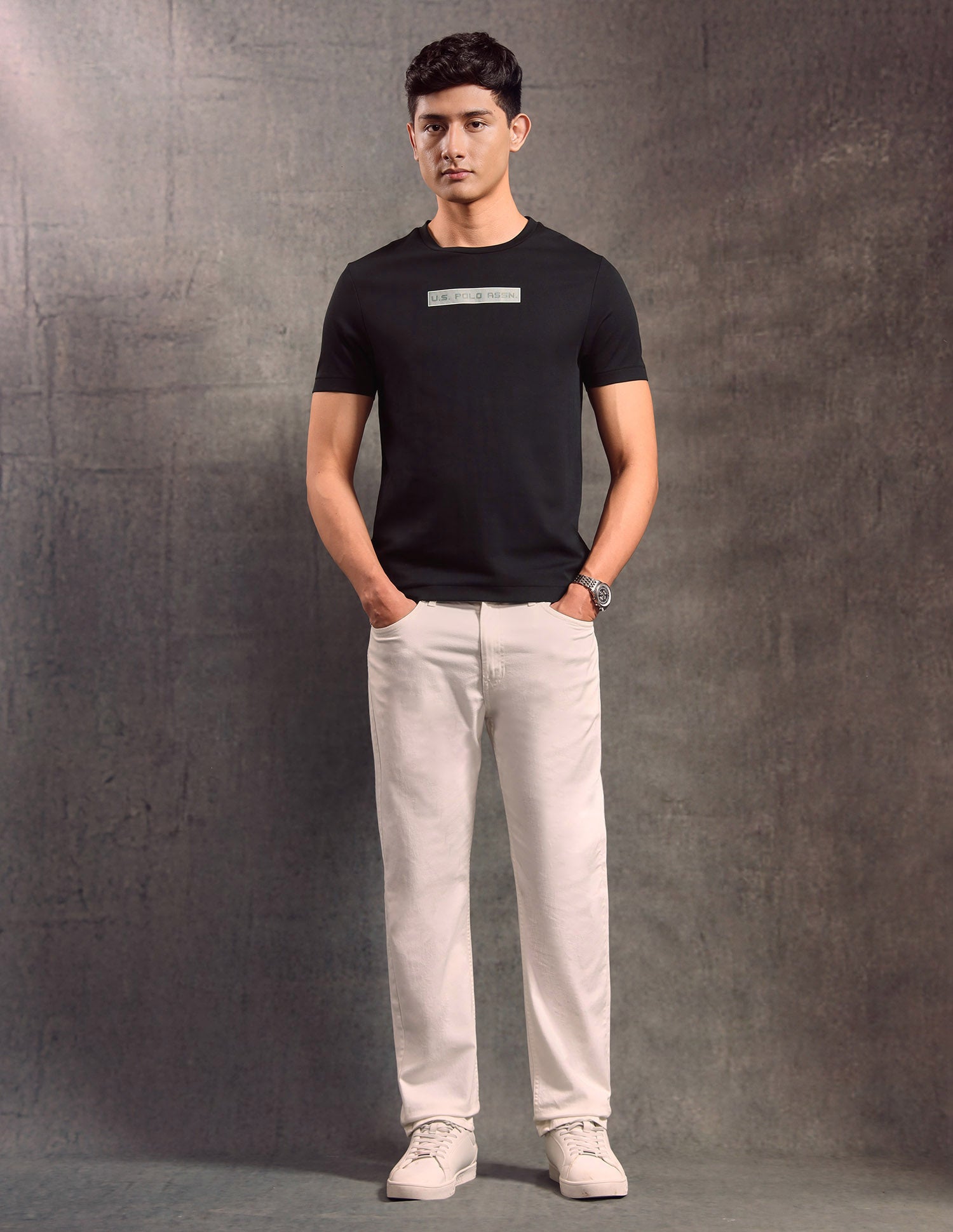 Solid Regular Fit T-shirt Black - U.S. POLO ASSN. | Large