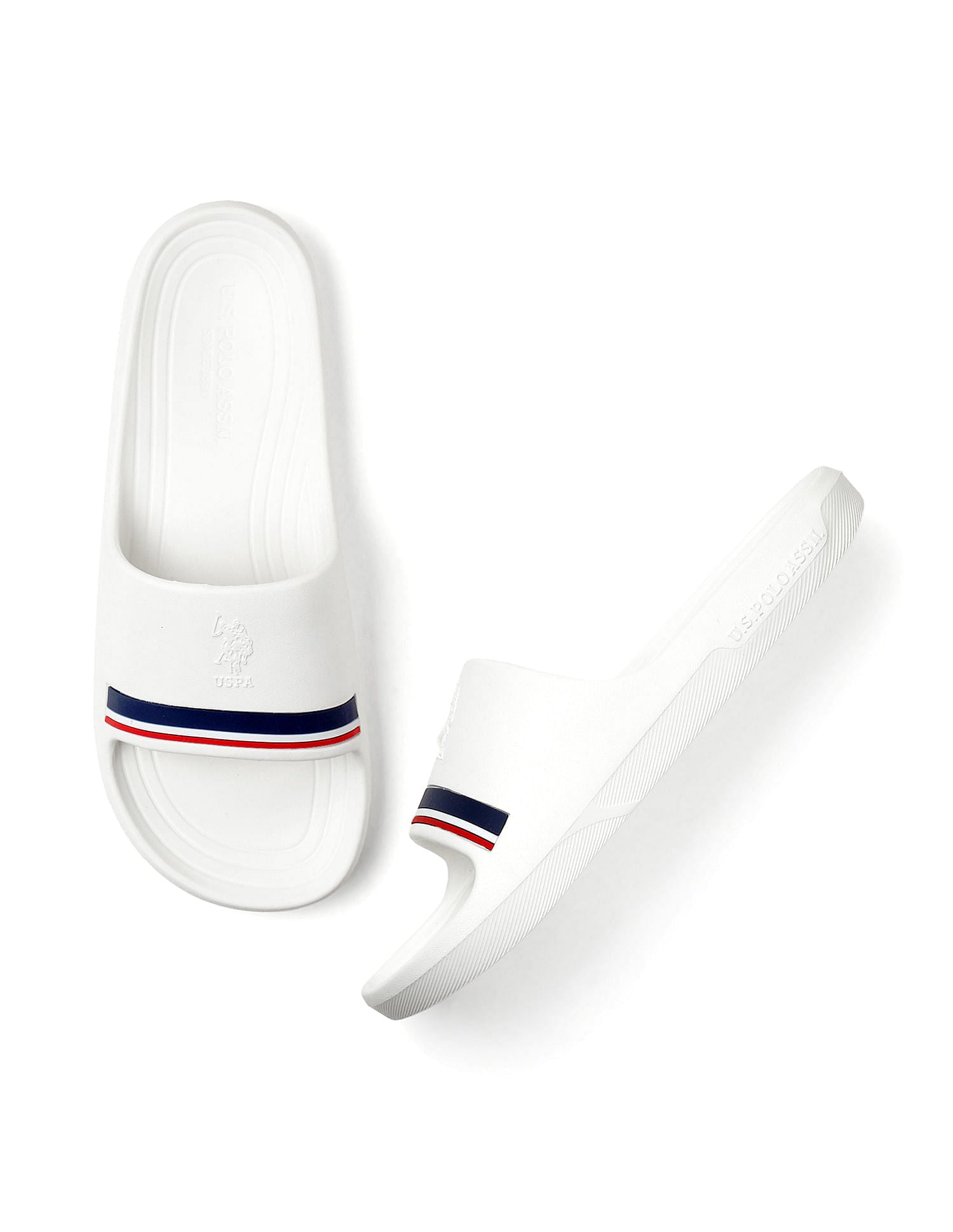 Men Easton White Foam Walk Sliders White - U.S. POLO ASSN. | Large