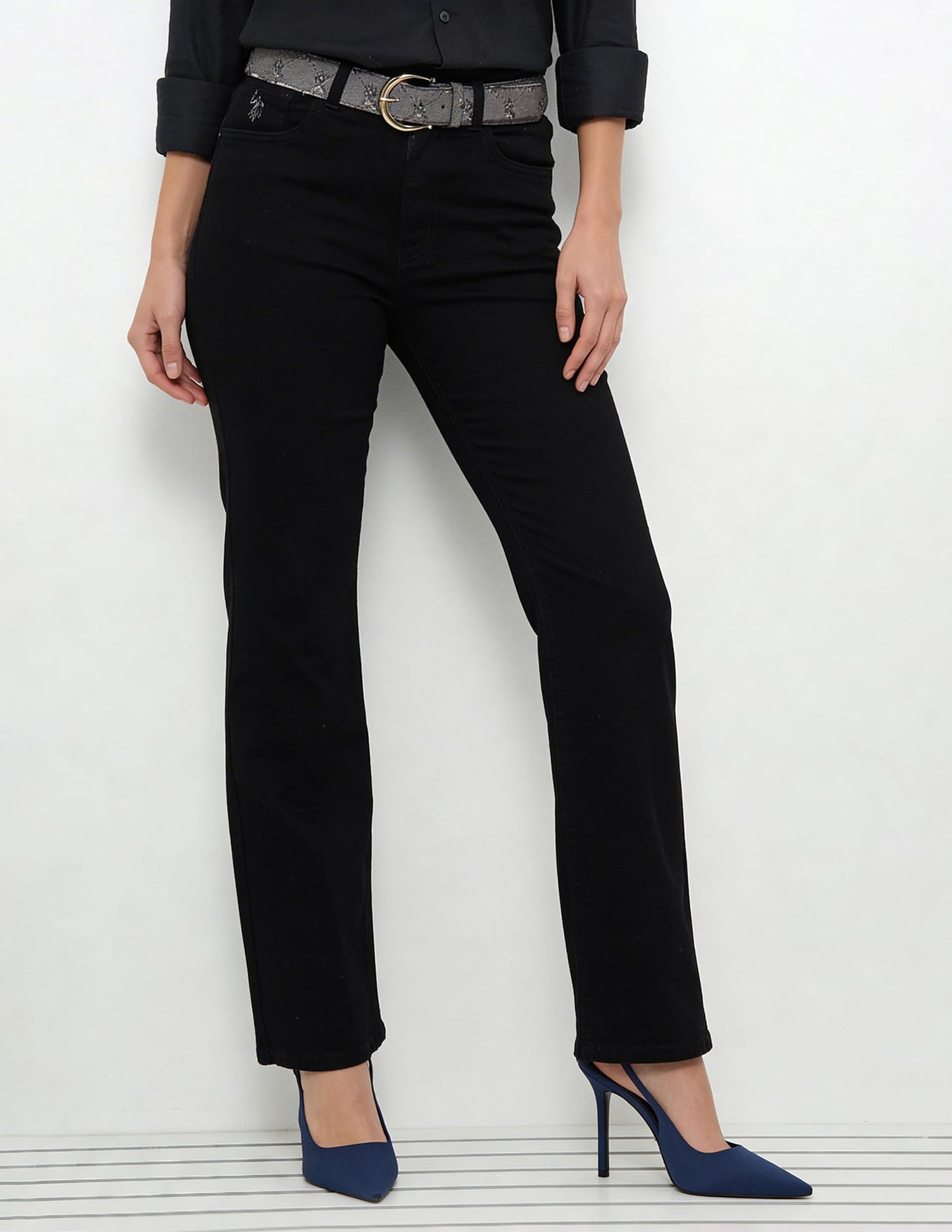High Rise Bootcut Jeans Black - U.S. Polo Assn. India | Large