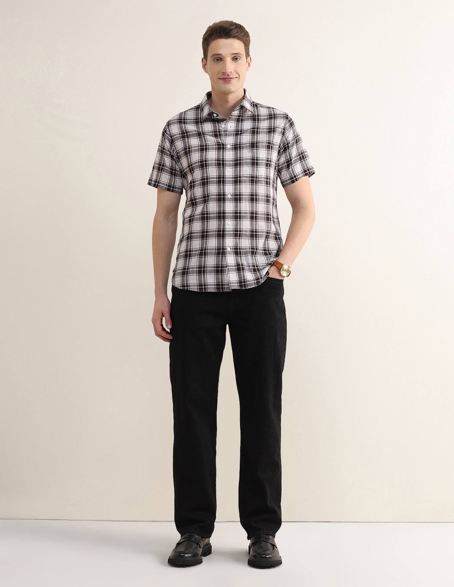 Plaid Checked Regular Fit Shirt Dark Brown - U.S. Polo Assn. India | Large