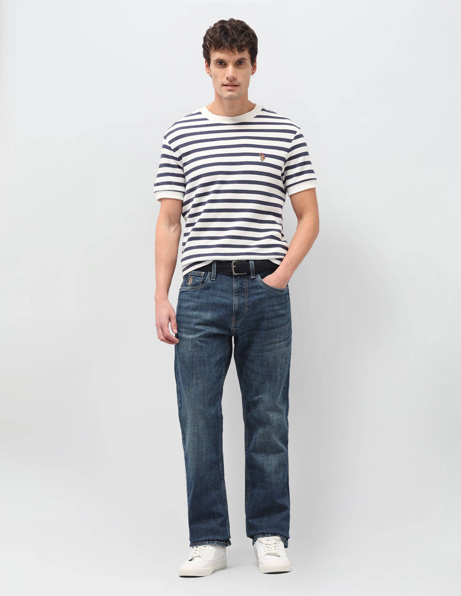 Solid Connor Fit Jeans Blue - U.S. Polo Assn. India | Large