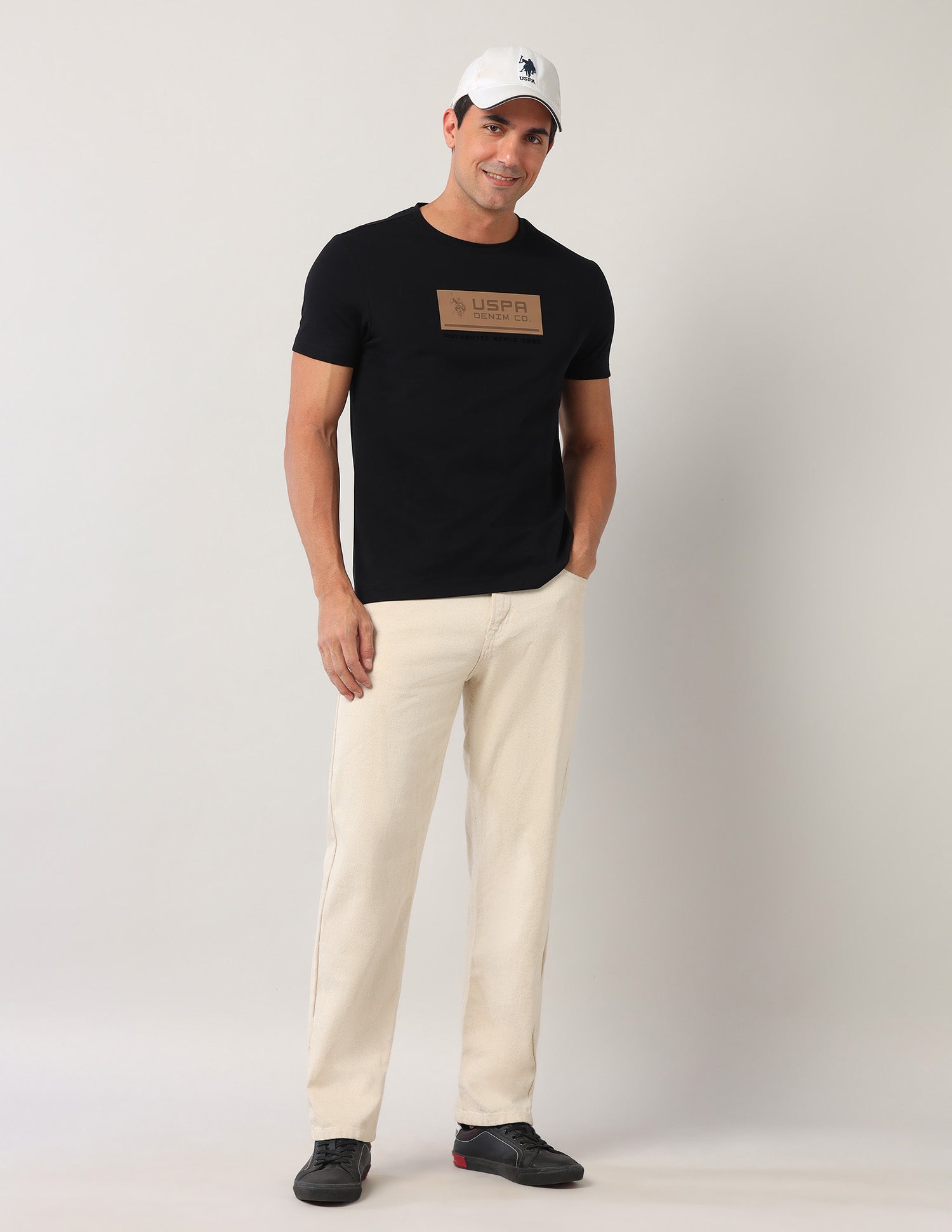 Brand Printed Black Label T-Shirt Black - U.S. Polo Assn. India | Large