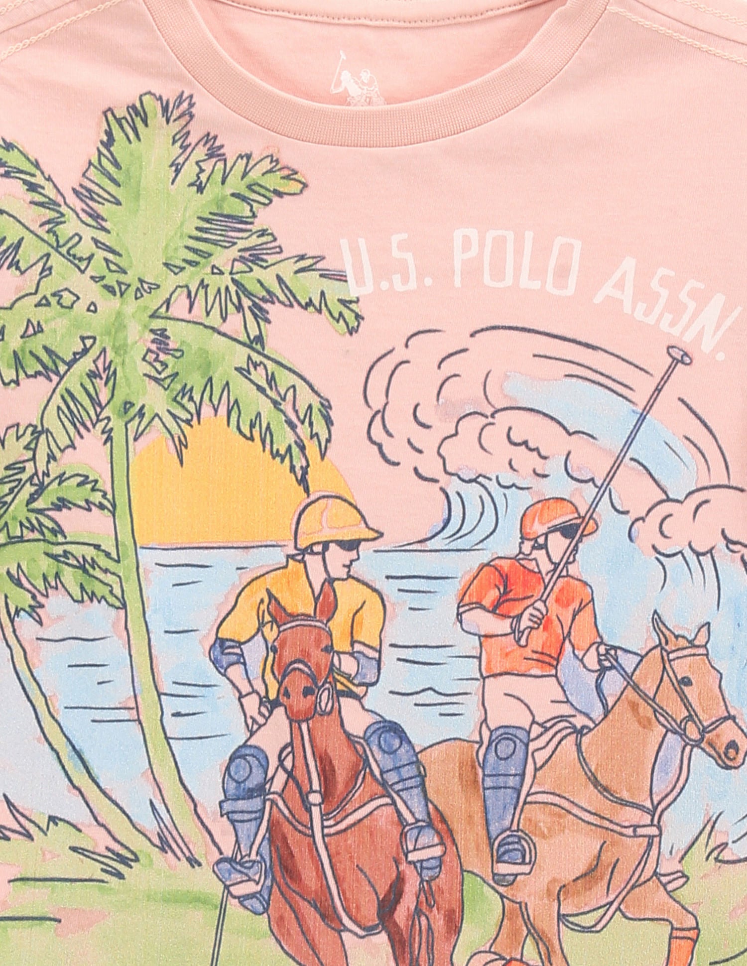 Boys Graphic Print T-Shirt Peach - U.S. Polo Assn. India | Large