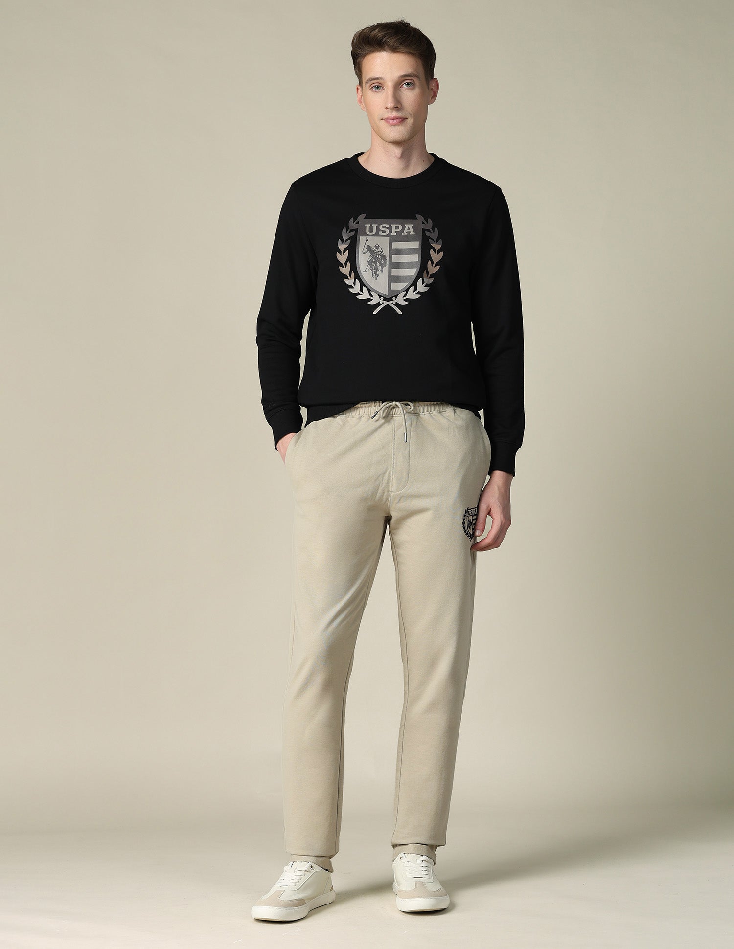 Mid Rise Regular Fit Track Pants Beige - U.S. POLO ASSN. | Large