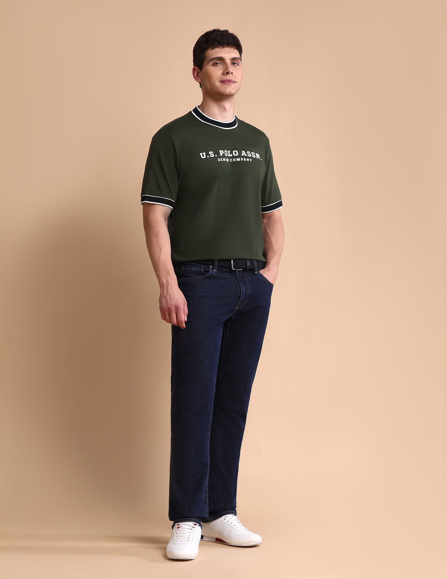 Pure Cotton Muscle Fit T-Shirt Olive - U.S. POLO ASSN. | Large