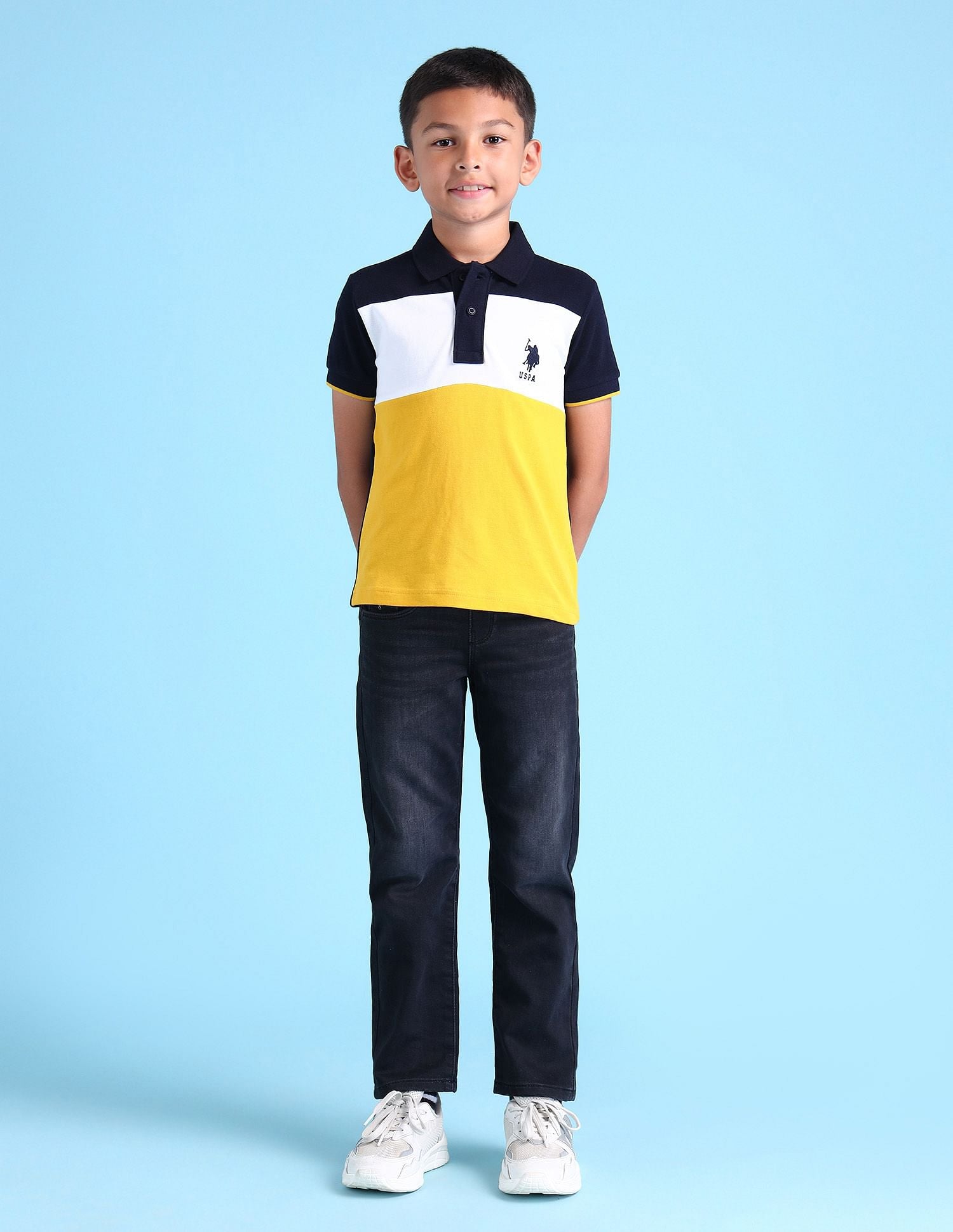 Boys Colourblocked Polo Shirt Mustard - U.S. POLO ASSN. | Large