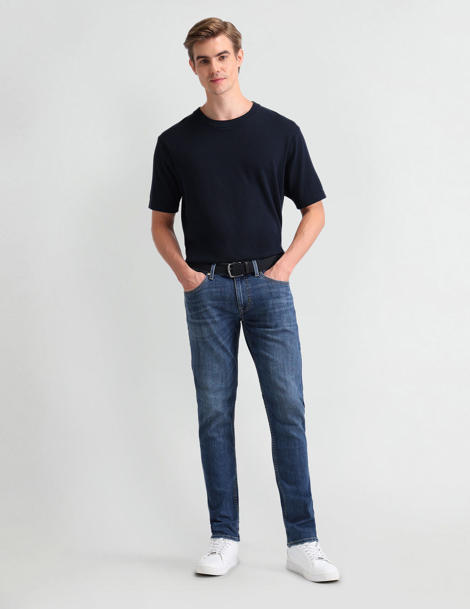 Brandon Slim Tapered Blue Jeans Blue - U.S. POLO ASSN. | Large