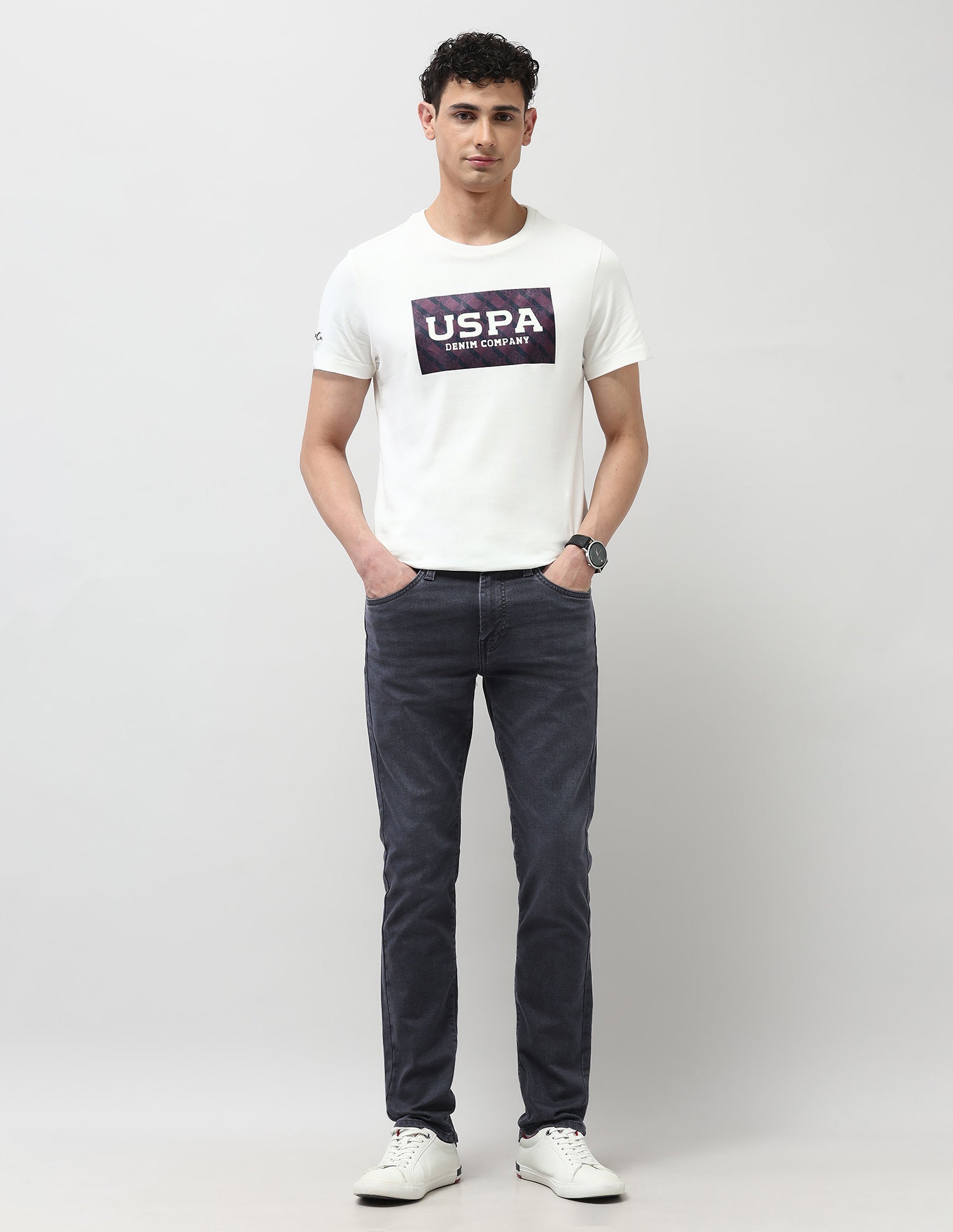 Regallo Skinny Fit Black Jeans Black - U.S. POLO ASSN. | Large