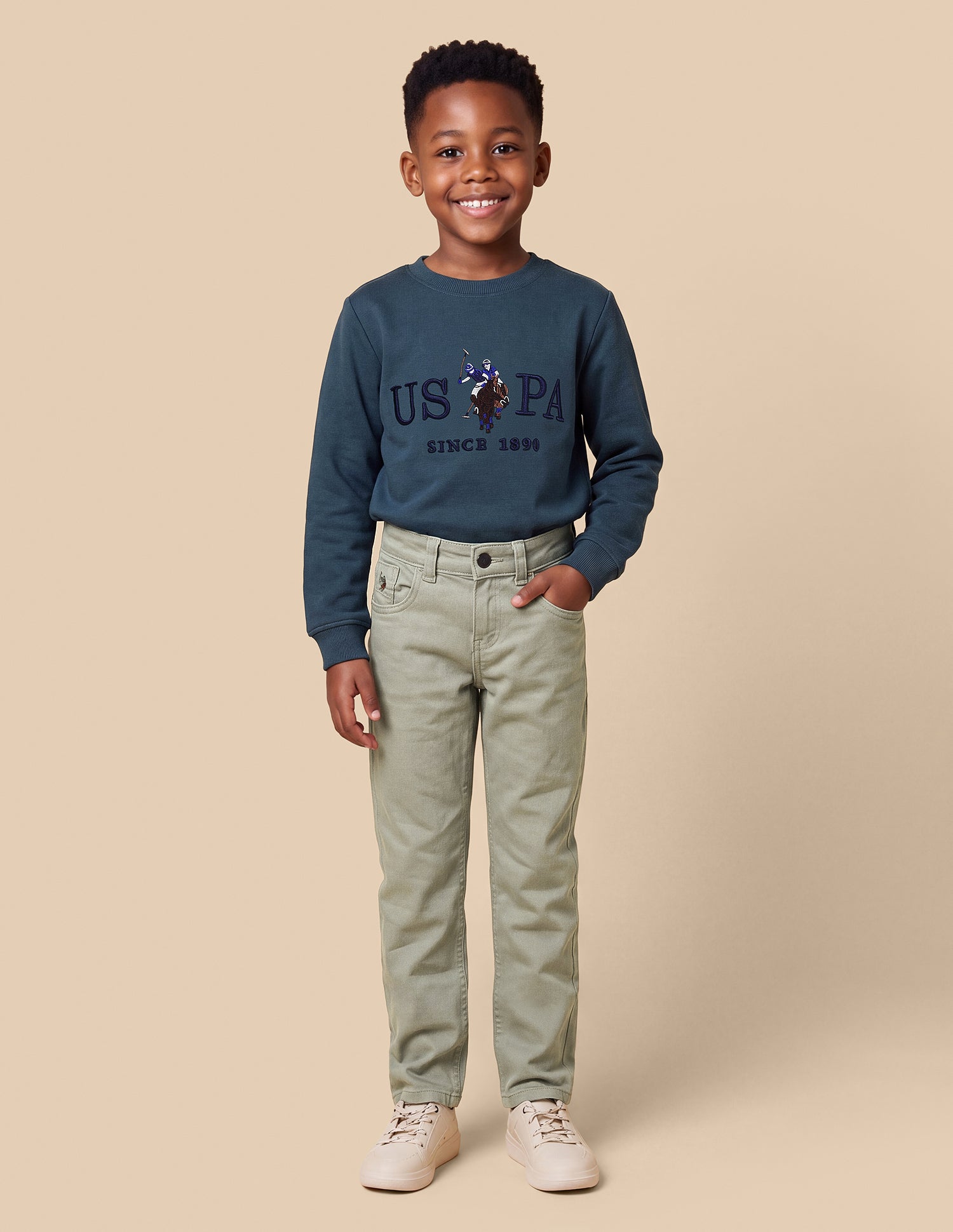 Relaxed Fit Green Jeans Light Olive - U.S. Polo Assn. India | Large