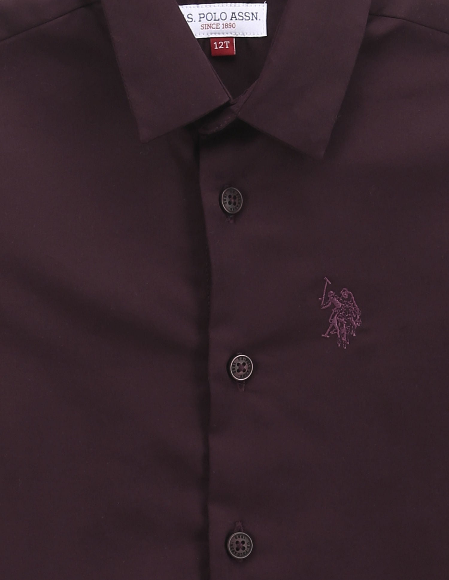 Pure Cotton Sateen Shirt Wine - U.S. Polo Assn. India | Large