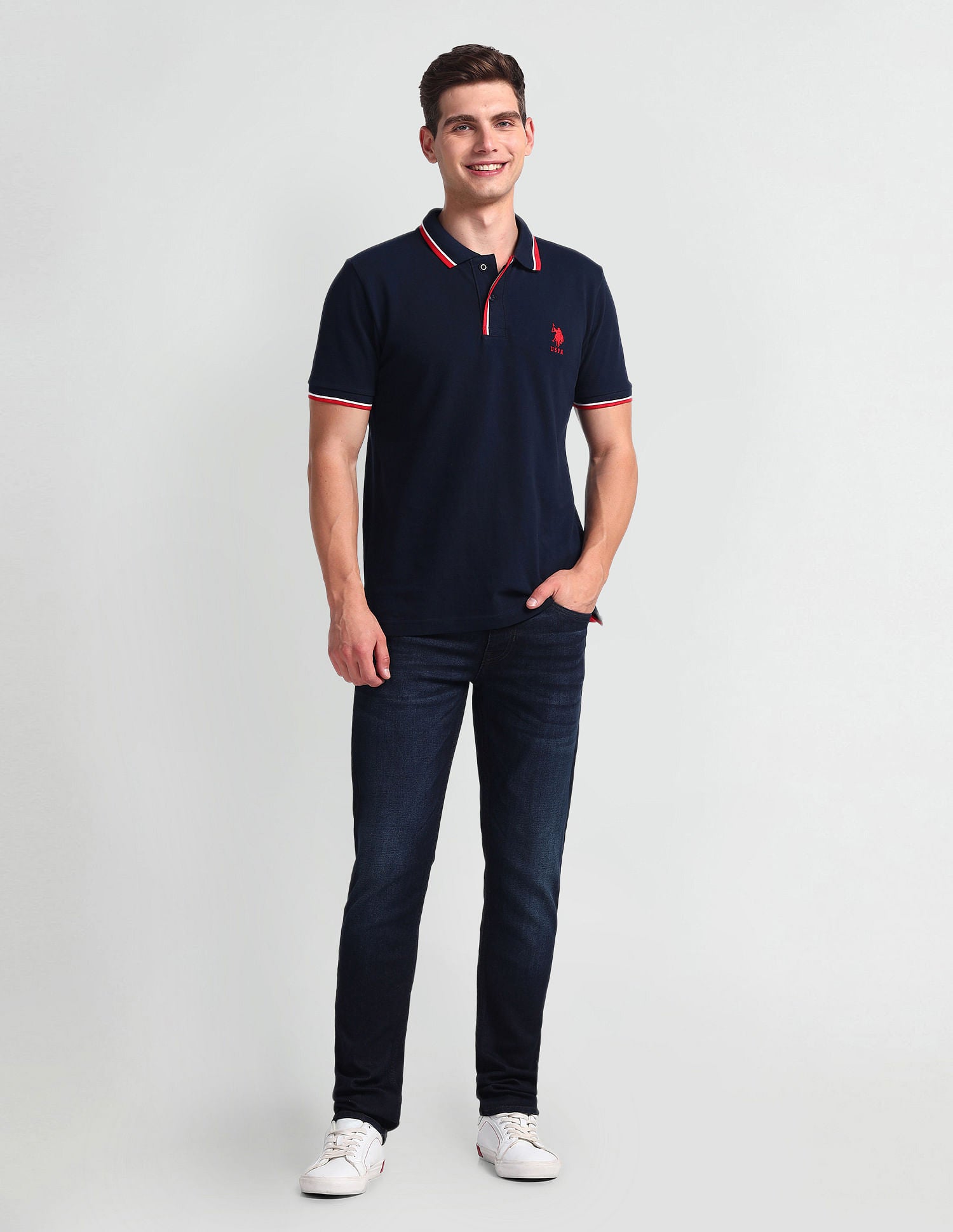 Regallo Skinny Fit Blue Jeans Blue - U.S. Polo Assn. India | Large