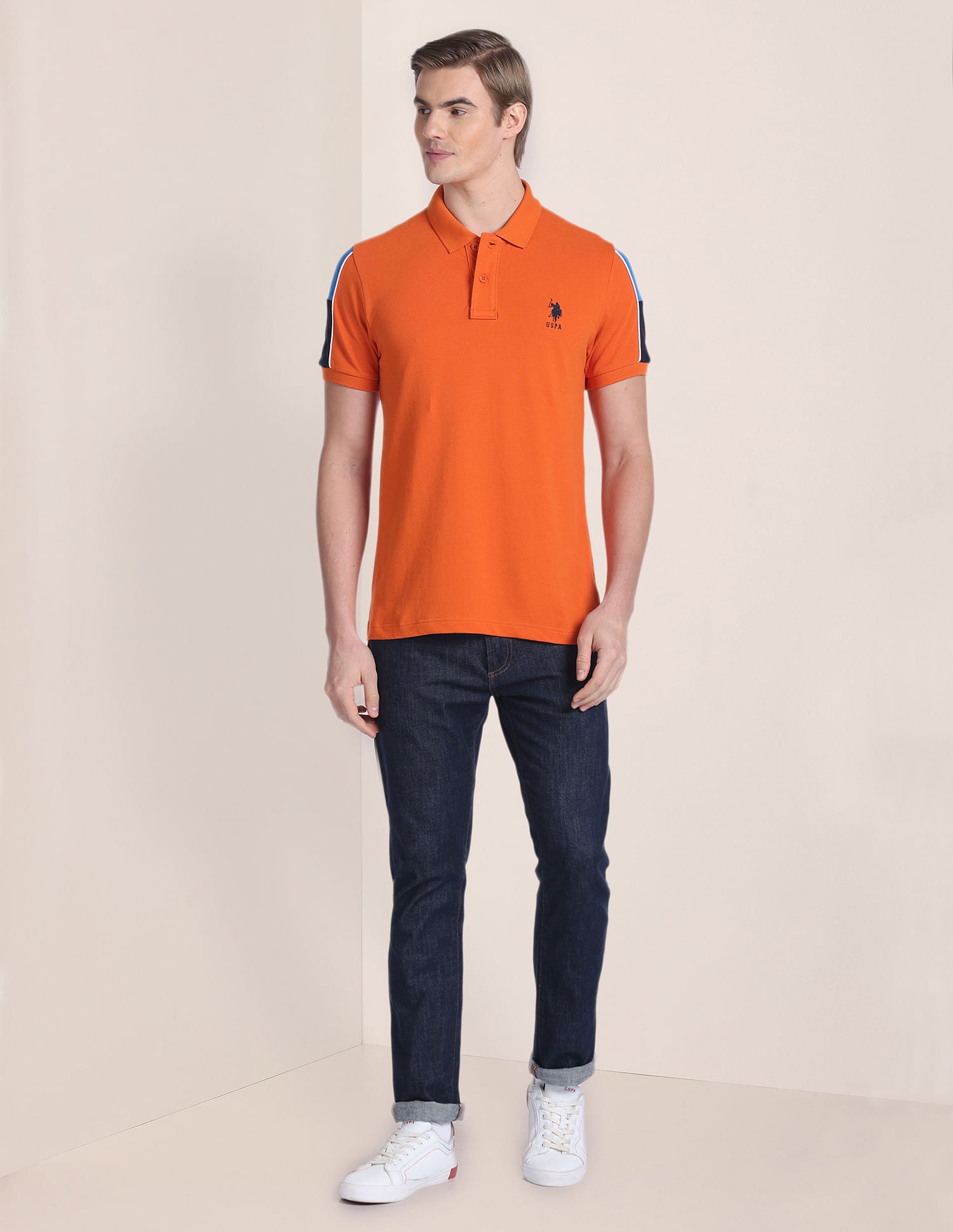 Panelled Sleeve Solid Polo Shirt – U.S. Polo Assn. India