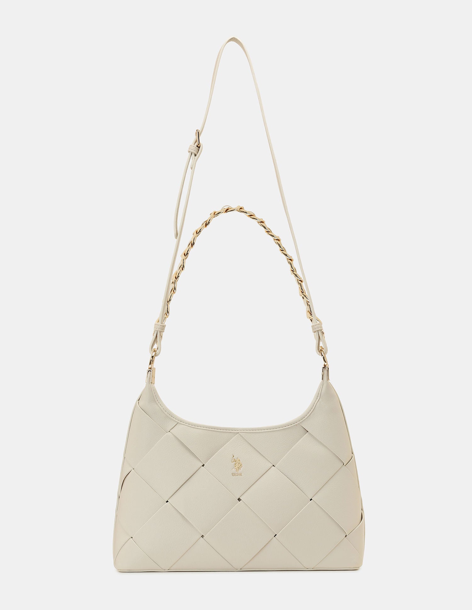 Women Babie Shoulder Bag with Woven Texture Off White - U.S. POLO ASSN. | Large