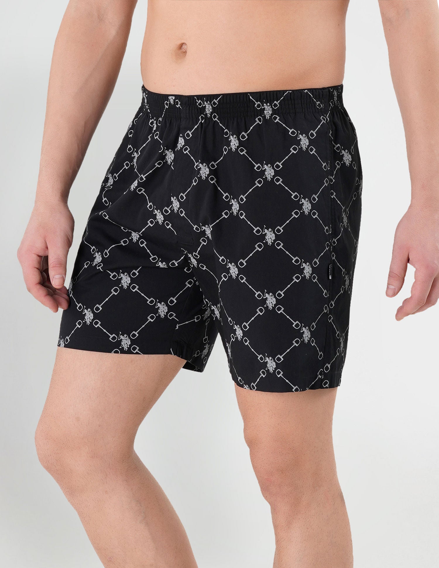 Dual Pocket All Over Print EX002 Boxers - Pack Of 1 Black - U.S. POLO ASSN. | Large