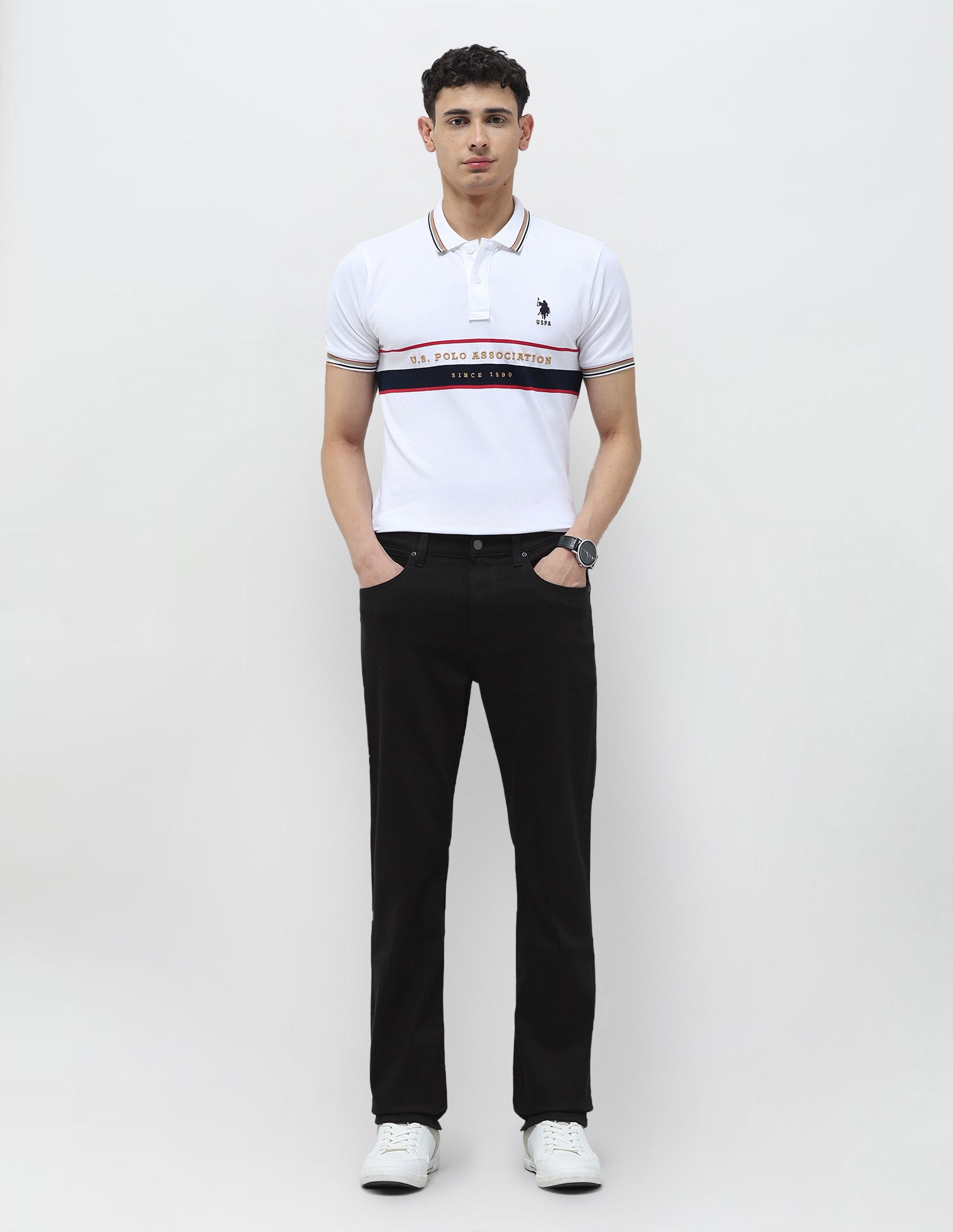 Harold Slim Straight Fit Black Jeans Black - U.S. POLO ASSN. | Large