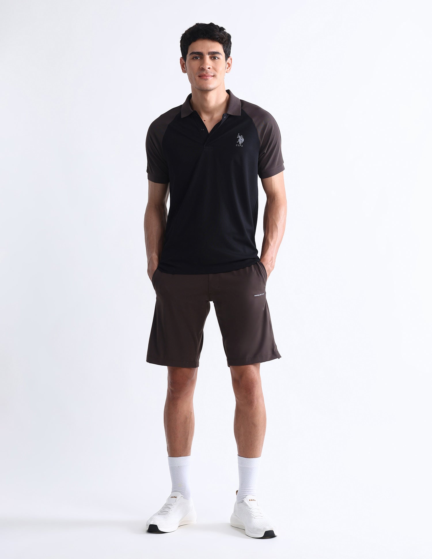 Colourblocked Slim Fit Polo Shirt Black - U.S. Polo Assn. India | Large
