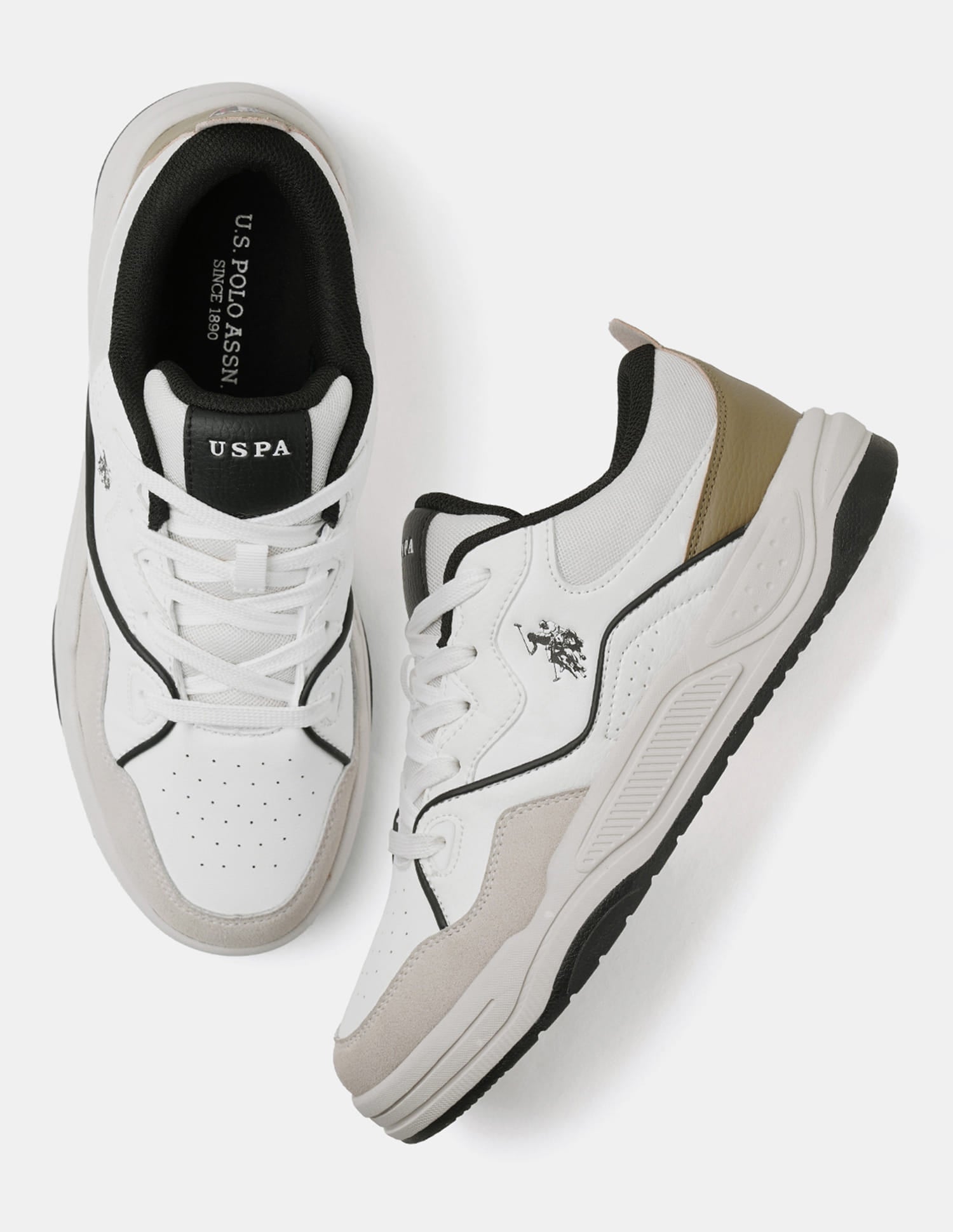 Colour Blocked Odore 2.0 Lace Up Sneakers Off White - U.S. Polo Assn. India | Large