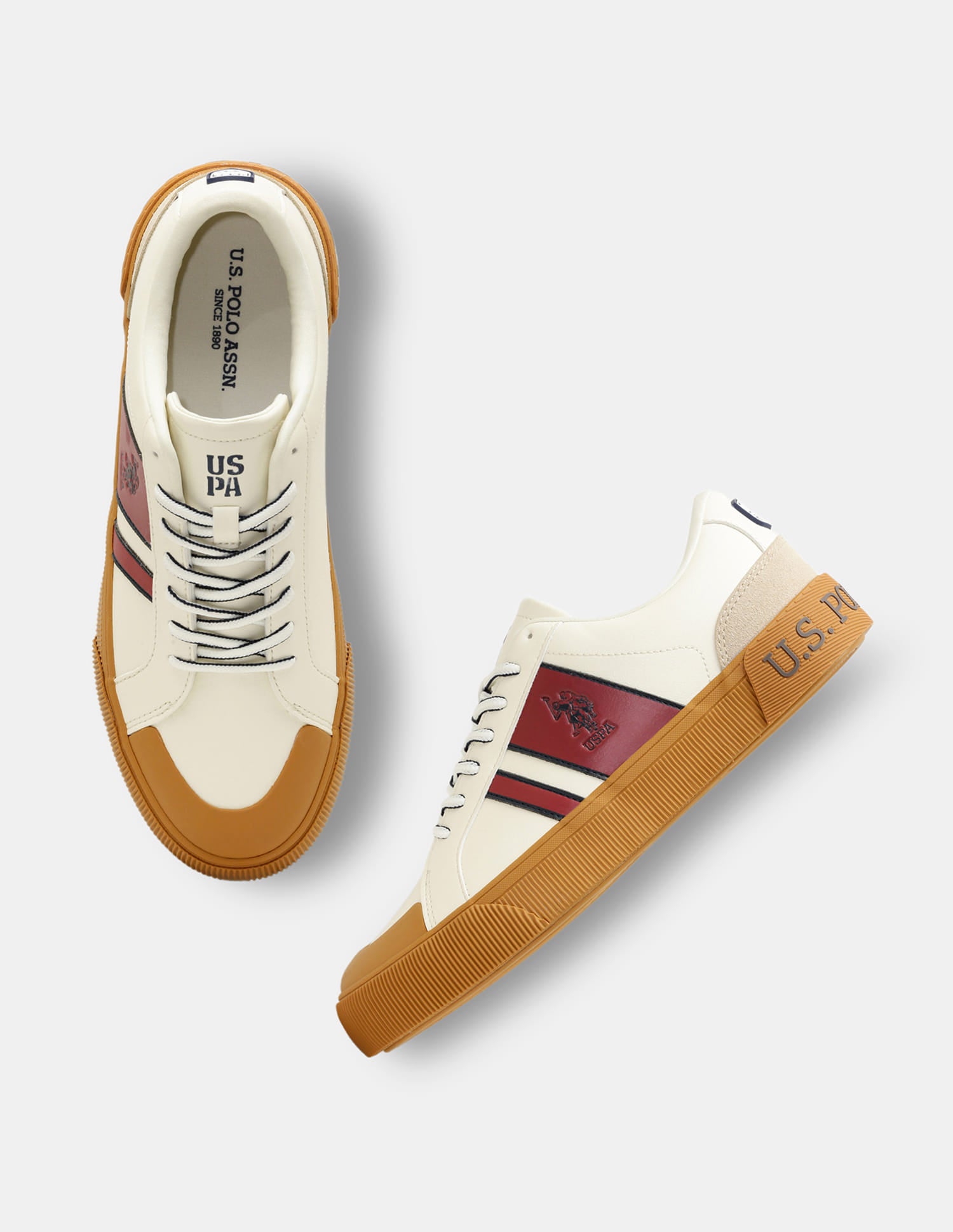 Men Colourblocked Mason Sneakers Cream - U.S. Polo Assn. India | Large
