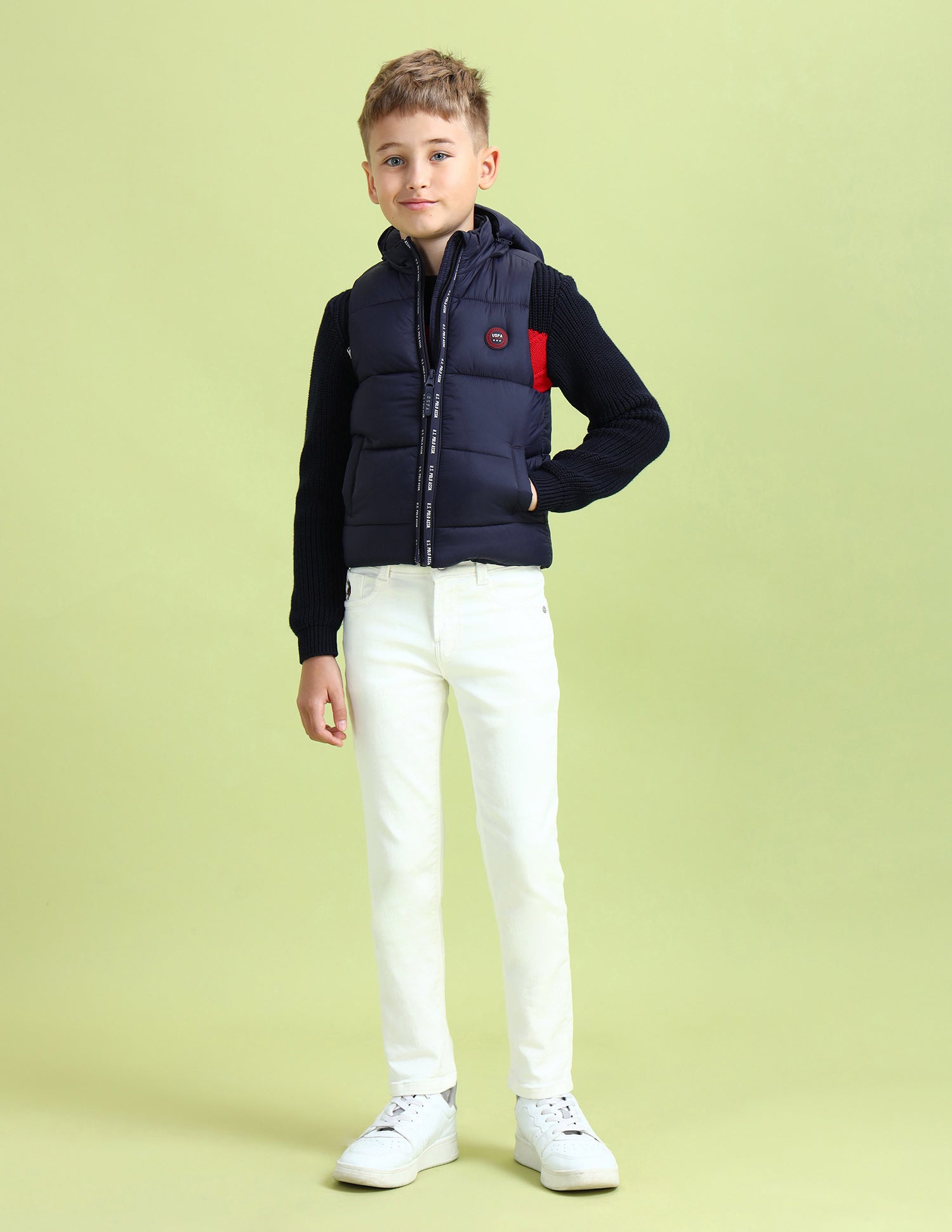 Boys Brand Printed Hooded Jacket Navy - U.S. POLO ASSN. | Large