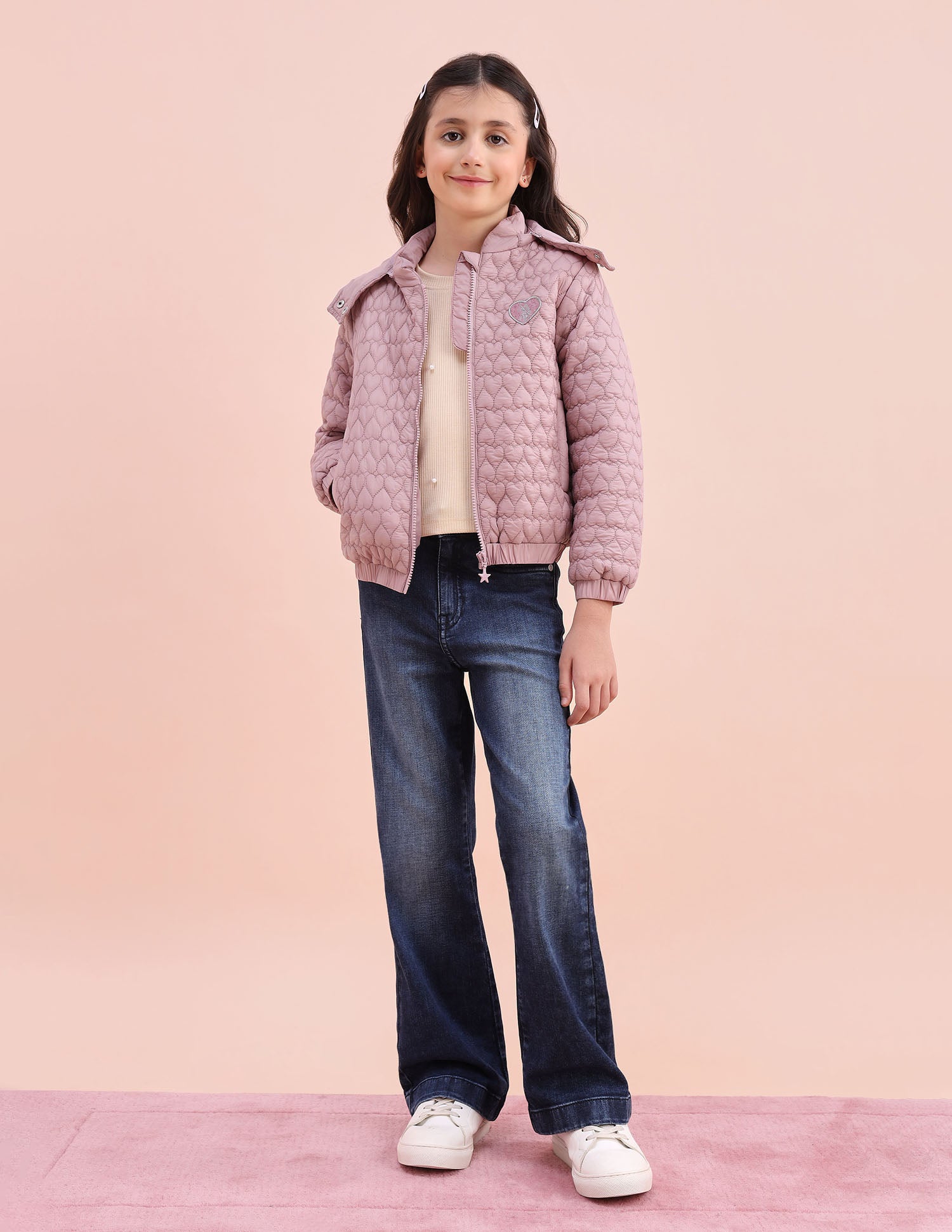 Heart Quilted Regular Fit Jacket Blush - U.S. POLO ASSN. | Large