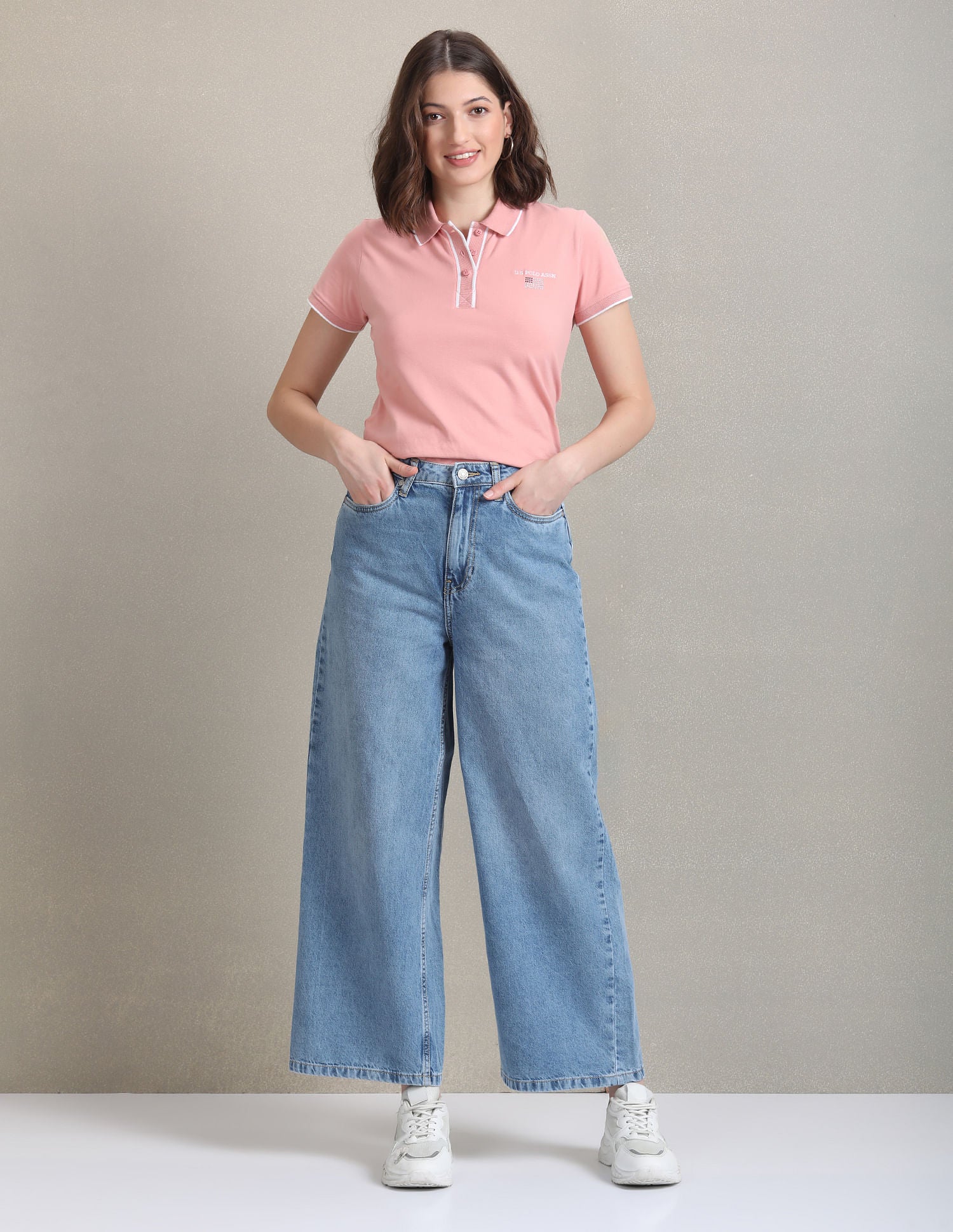 Wide Leg Fit Blue Jeans Blue - U.S. POLO ASSN. | Large