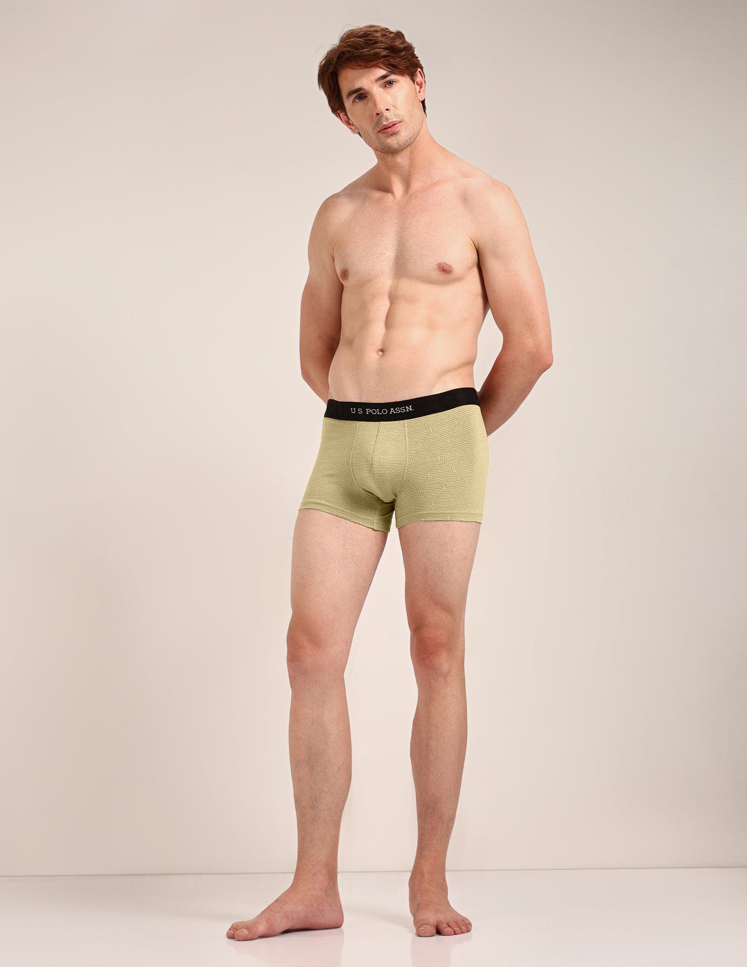 Printed Cotton Stretch Essential OET23 Trunk - Pack Of 2 Bistro Green/Pale Olive Green - U.S. Polo Assn. India | Large