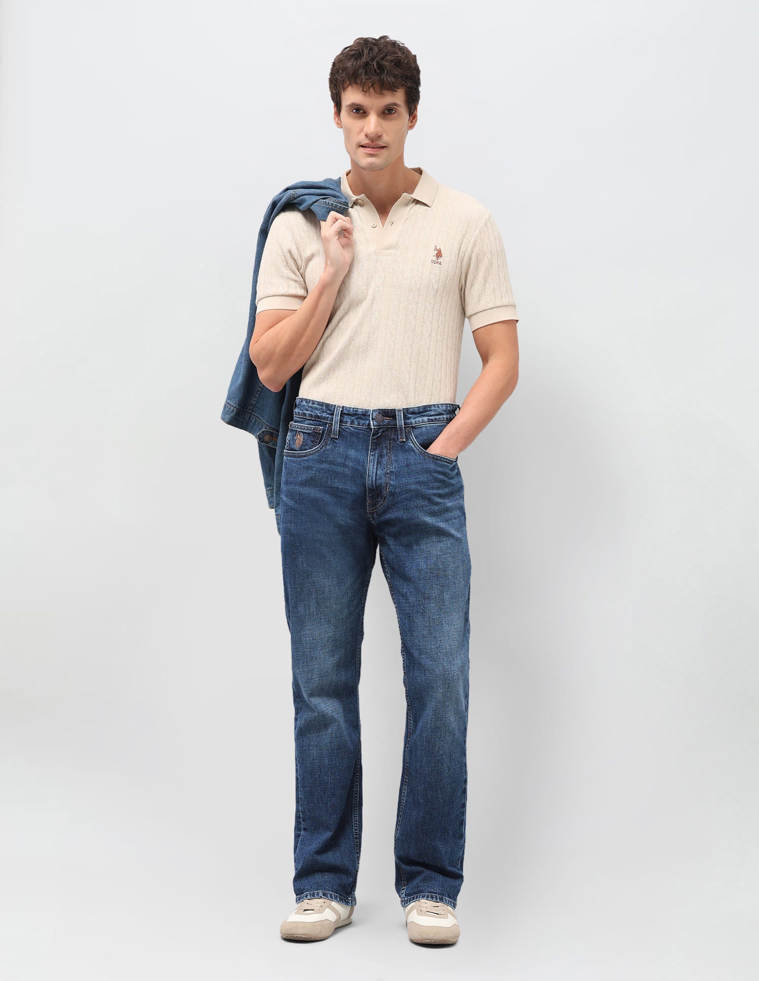 Solid Bootcut Jeans Blue - U.S. Polo Assn. India | Large