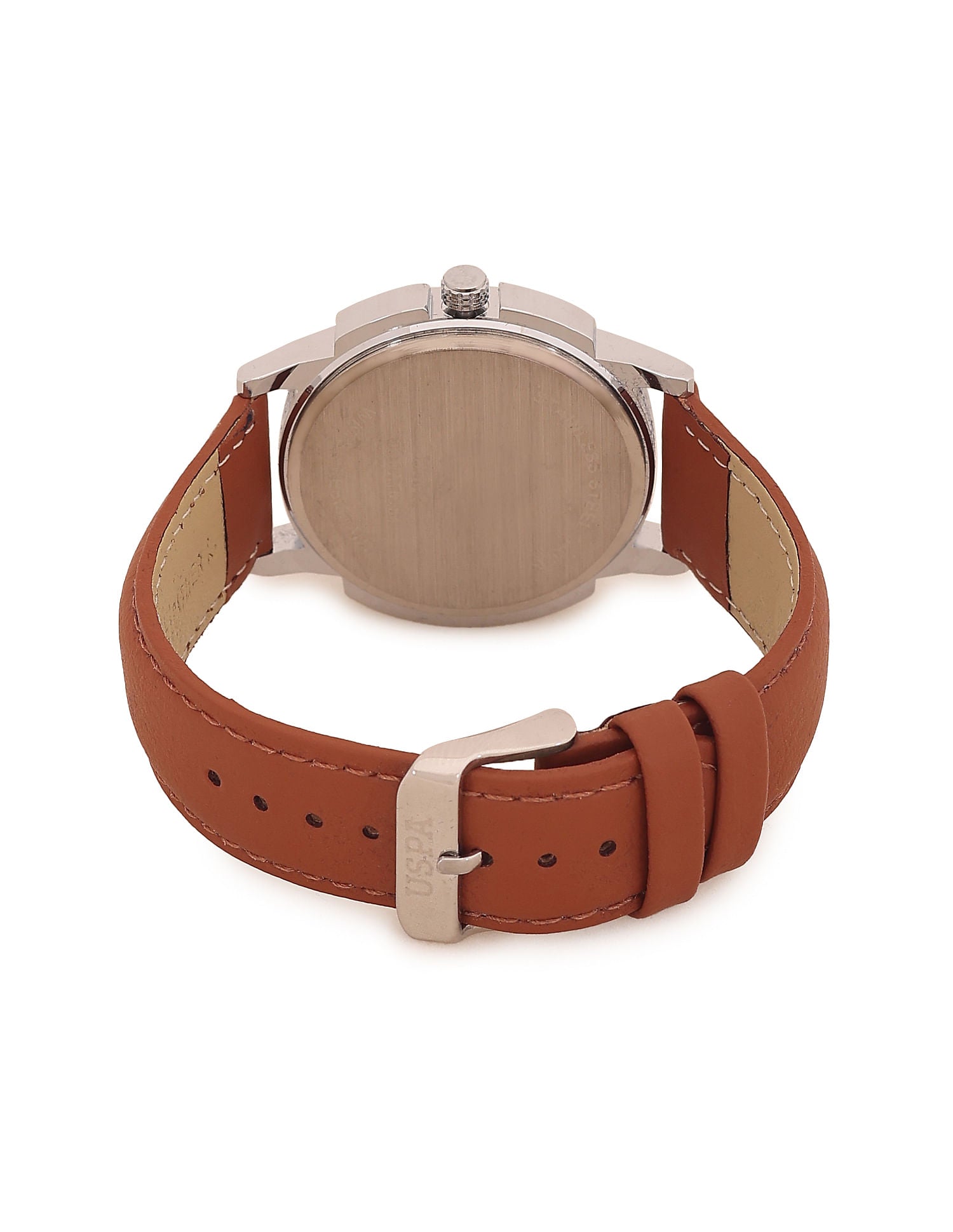 Round Dial Analog Watch Brown and Silver - U.S. Polo Assn. India | Large