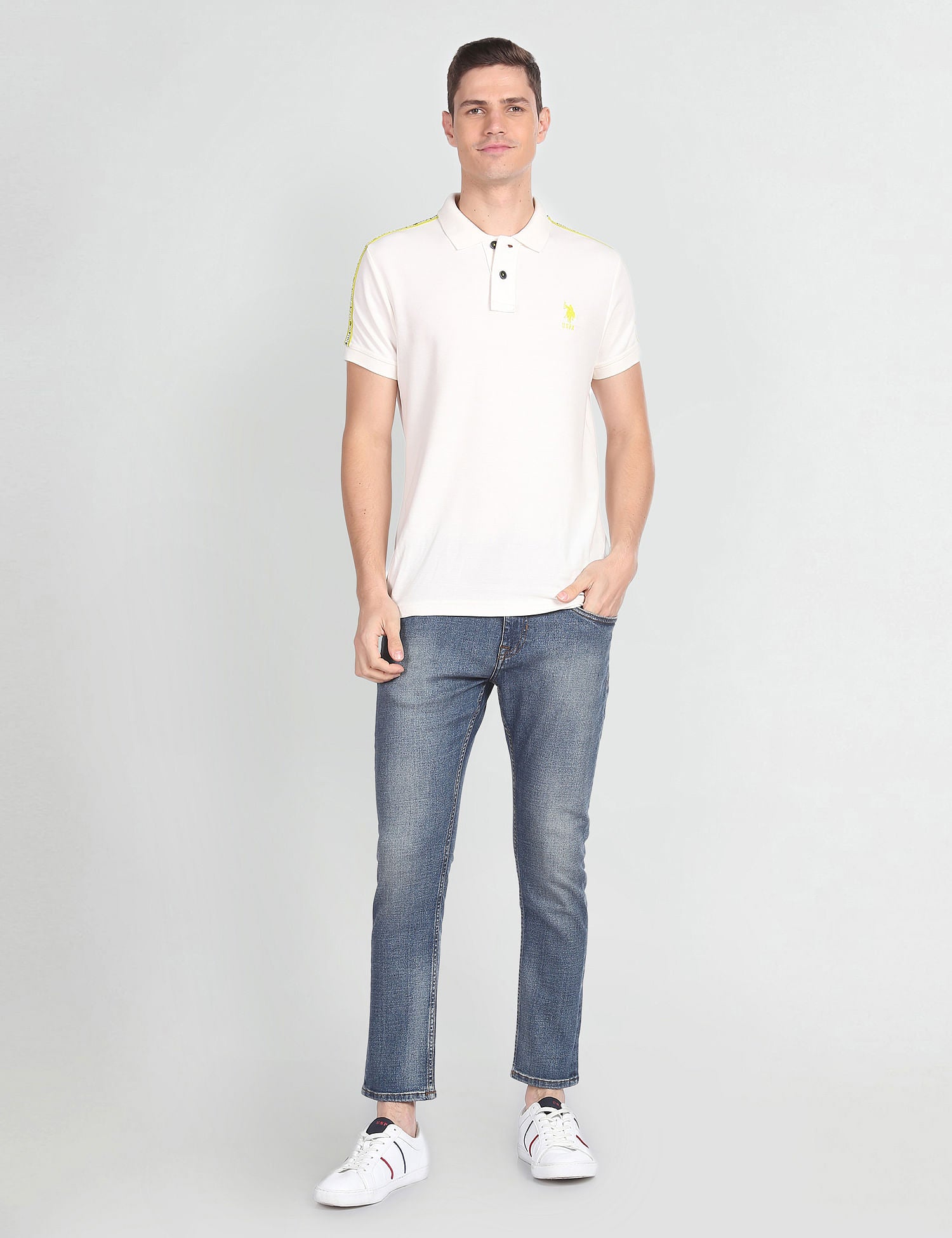 Mid Rise Henry Cropped Jeans Blue - U.S. Polo Assn. India | Large